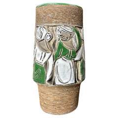 Fratelli Fanciullacci Dancing Women Decorated Vase, 1950s Fratelli Fanciullacci Dancing Women Decorated Vase, 1950s