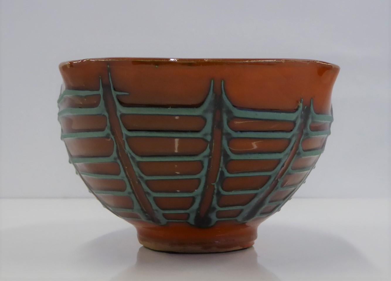 Fratelli Fanciullacci for Melrose Oval Shaped Bowl Italian Modern Bitossi, 1960s In Good Condition For Sale In Miami, FL