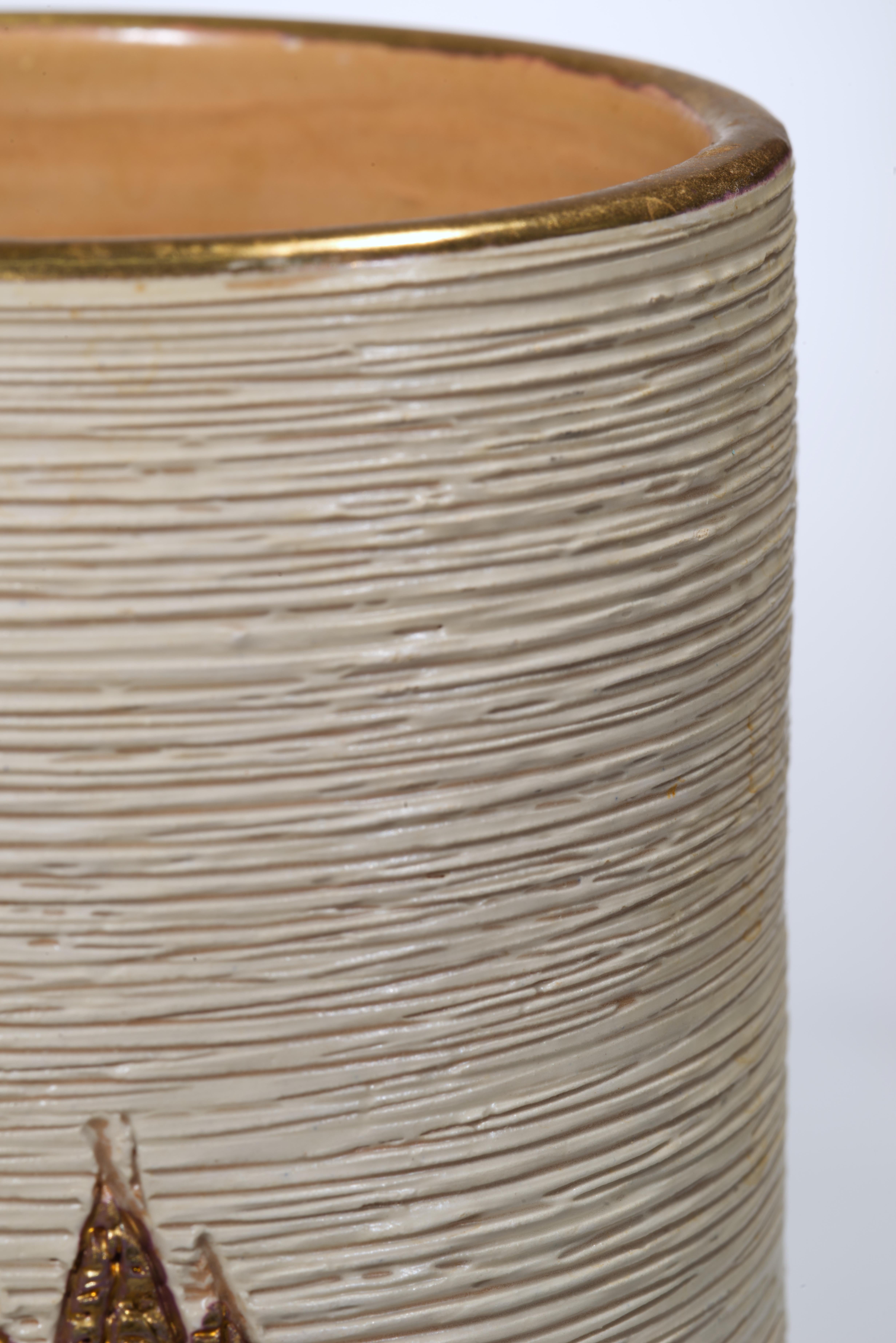 Oro Vaso dorato e graffito Fratelli Fanciullacci, Italia, anni '50-'60 in vendita