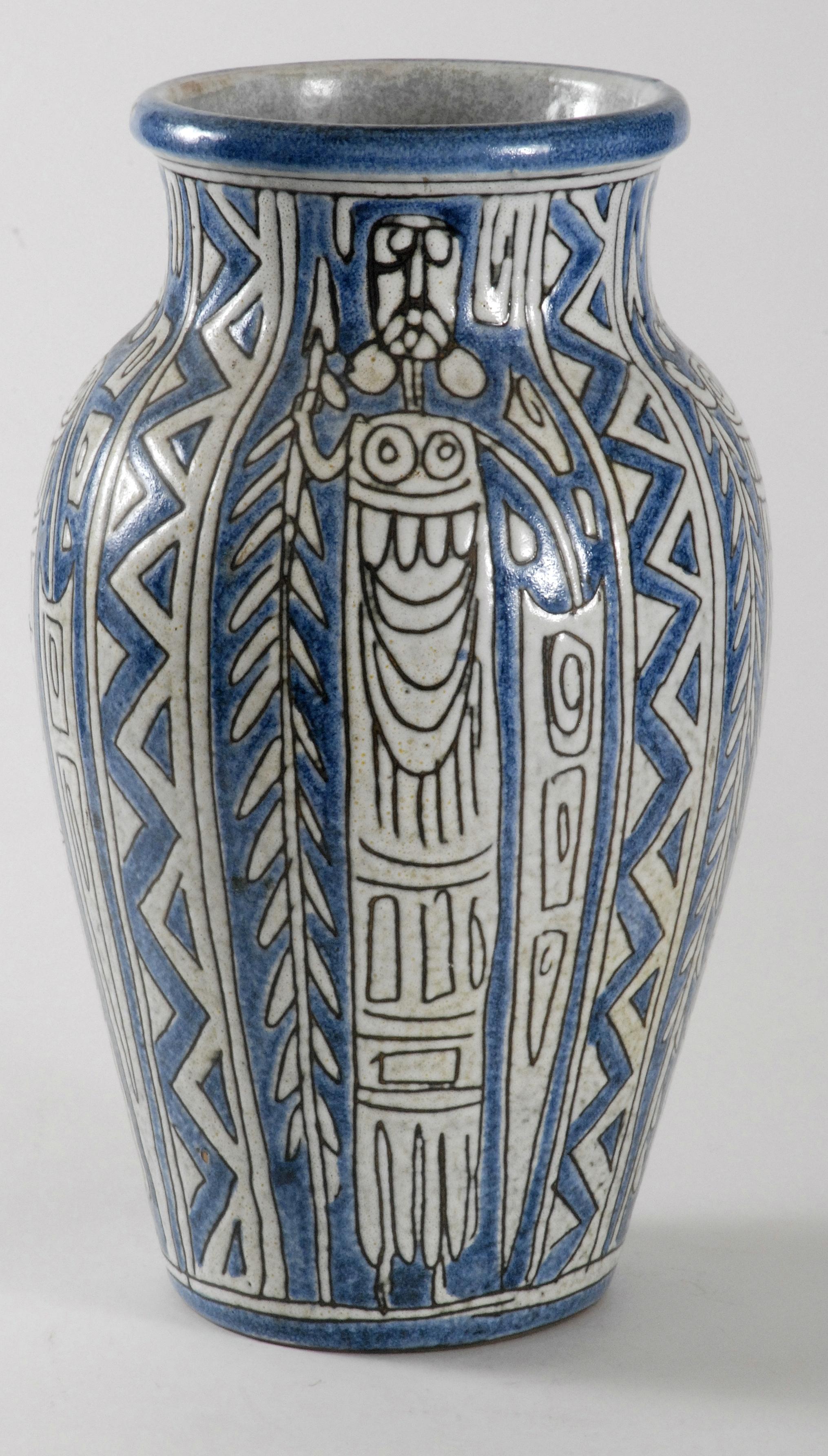 Mid-Century Modern Vase tribal italien de Fratelli Fanciullacci, vers 1968 en vente