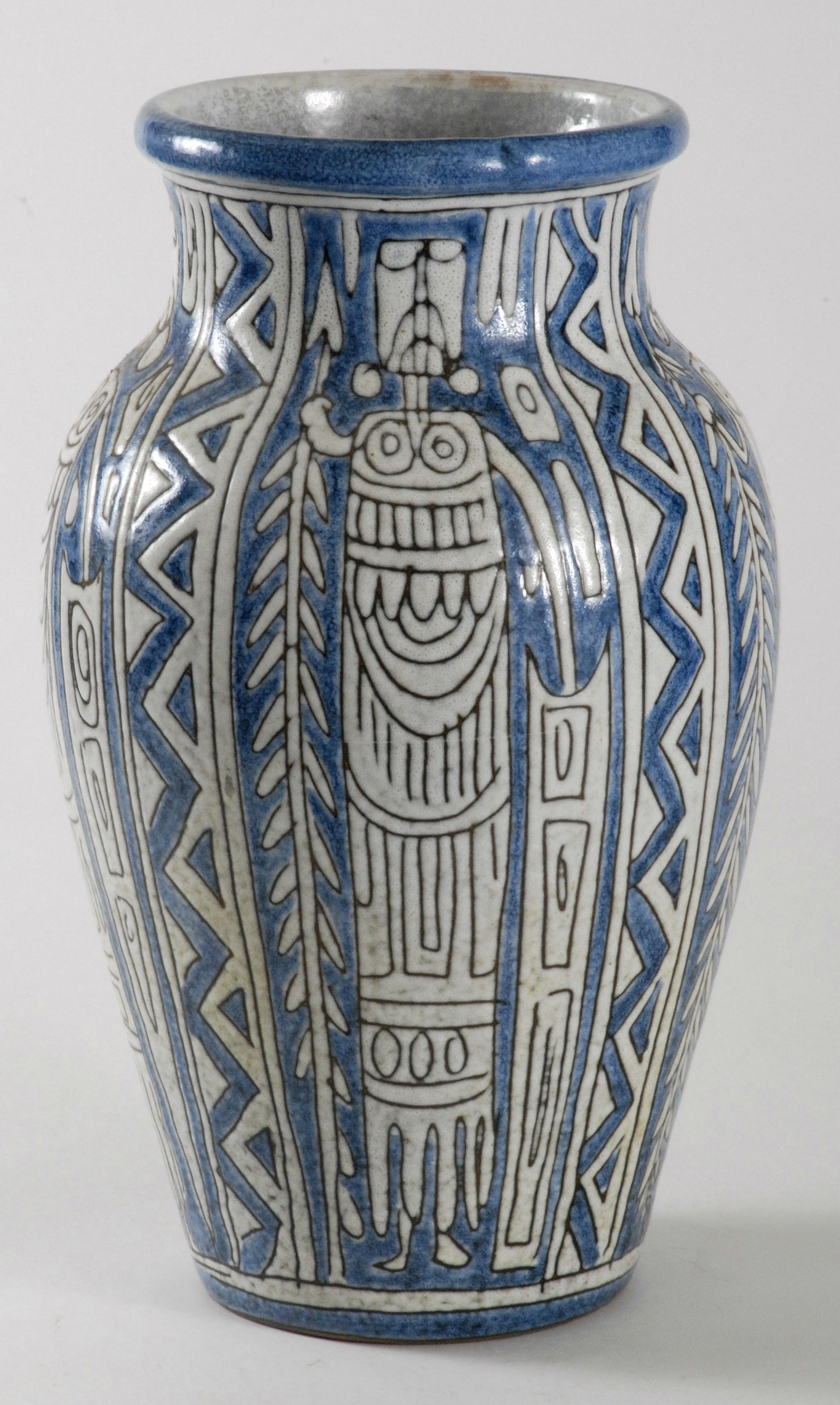 Italienische Stammeskunst-Vase von Fratelli Fanciullacci, um 1968 (Handgefertigt) im Angebot