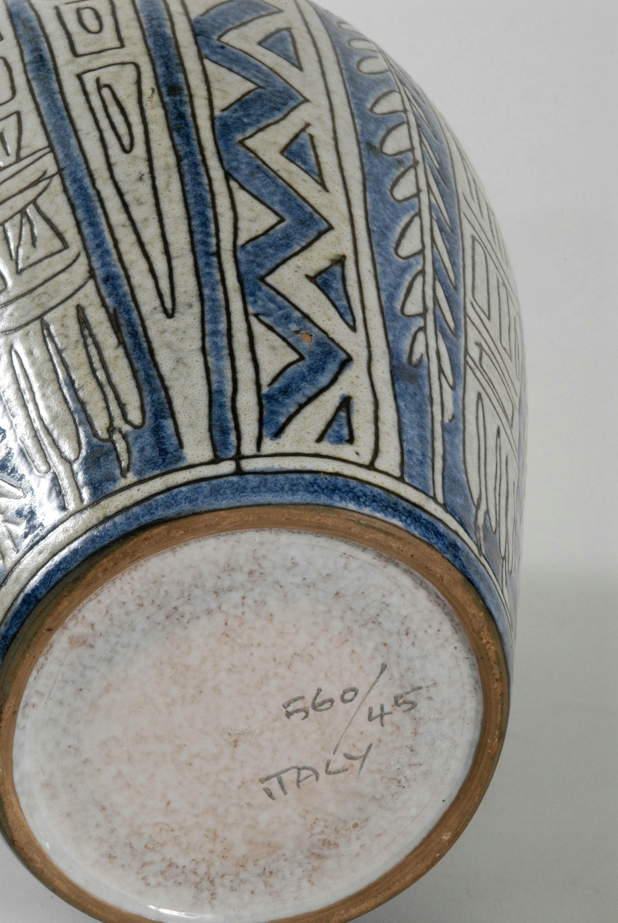 Mid-Century Modern Fratelli Fanciullacci Italy Tribal Vase, circa 1968 For Sale