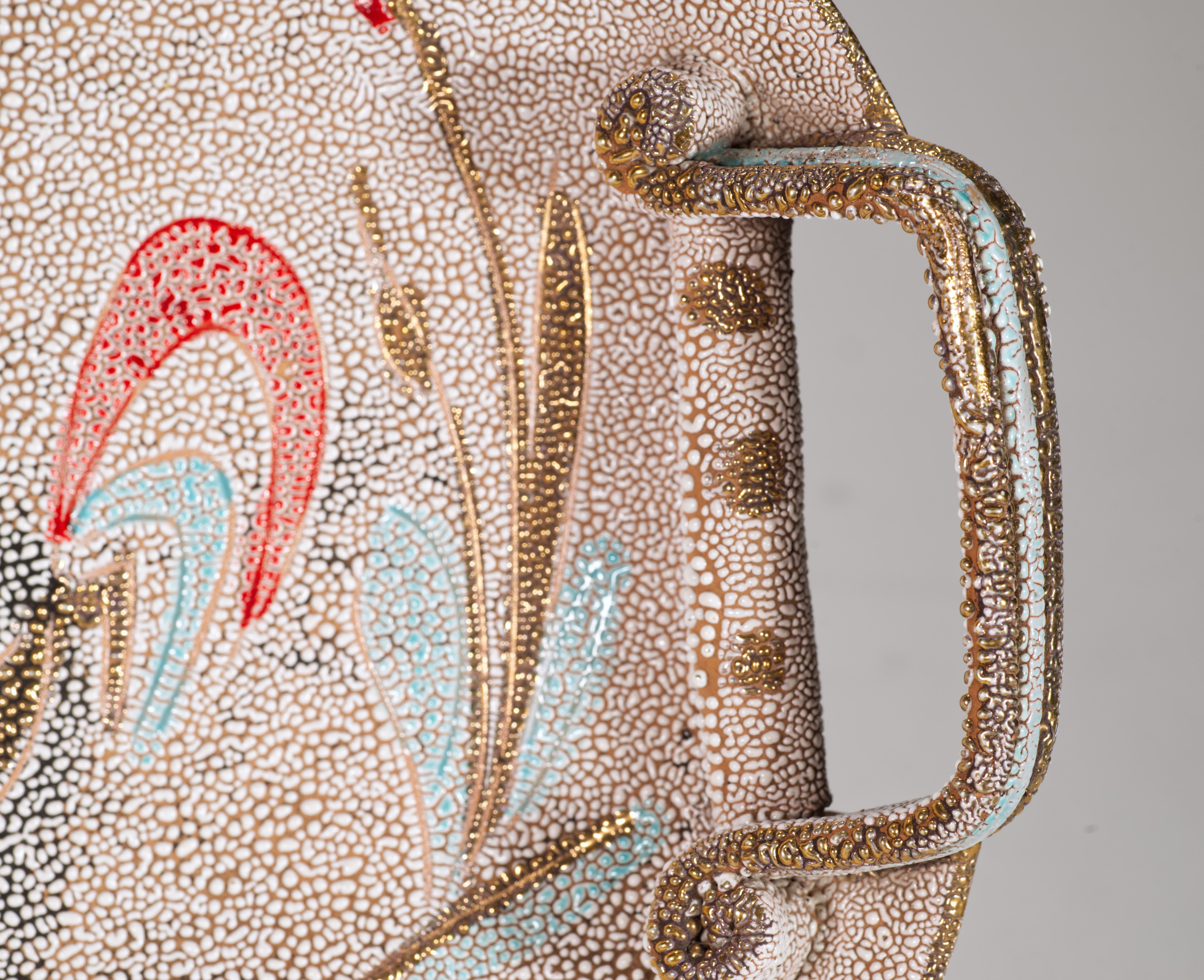 Mid-Century Modern Fratelli Fanciullacci Majolica Bowl or Tray, Textured Glaze, Italy 1950s-1960s For Sale