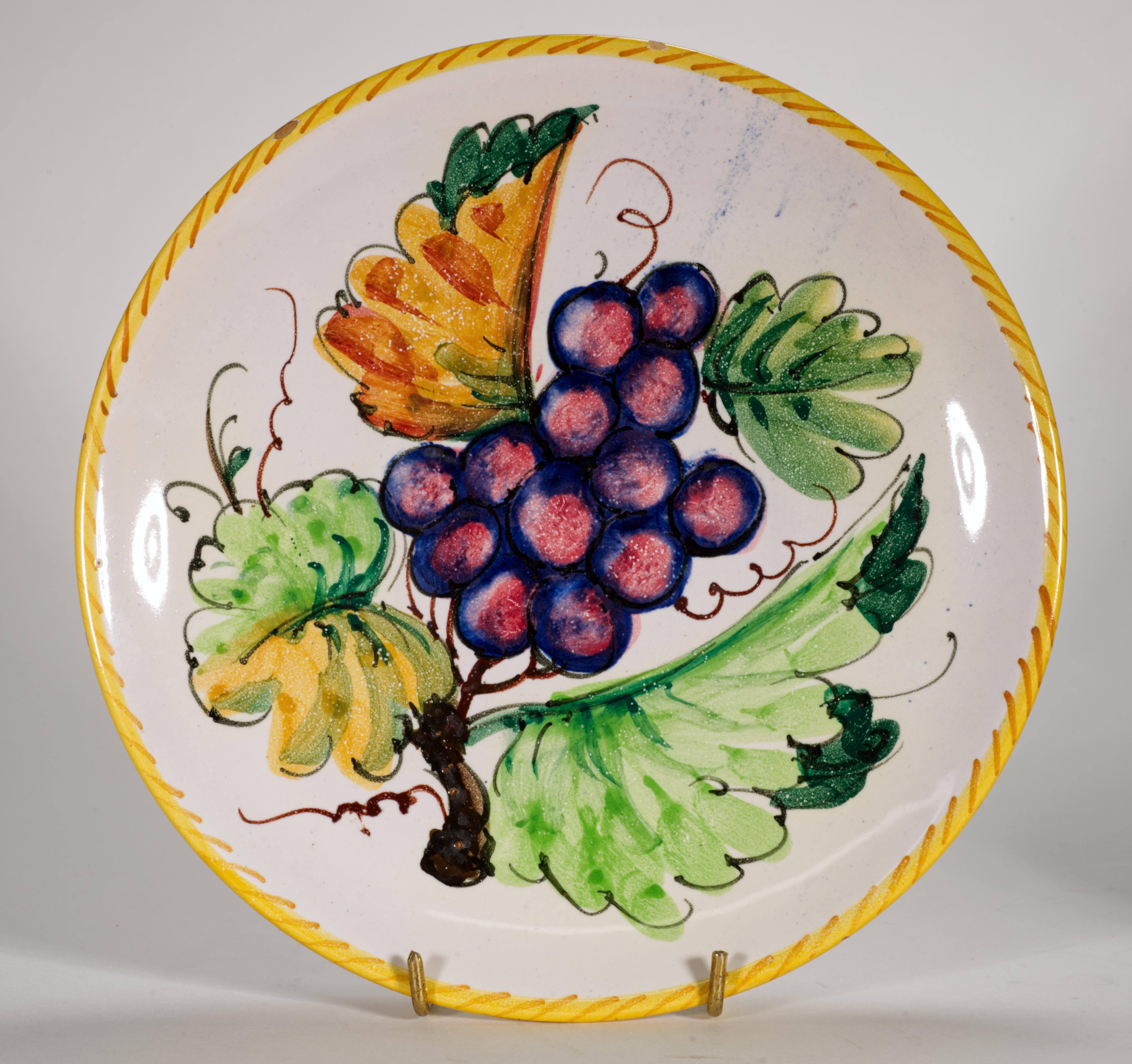 Fratelli Fanciullacci Taza y Plato de Mayólica, Italia Mediados de siglo Italiano en venta