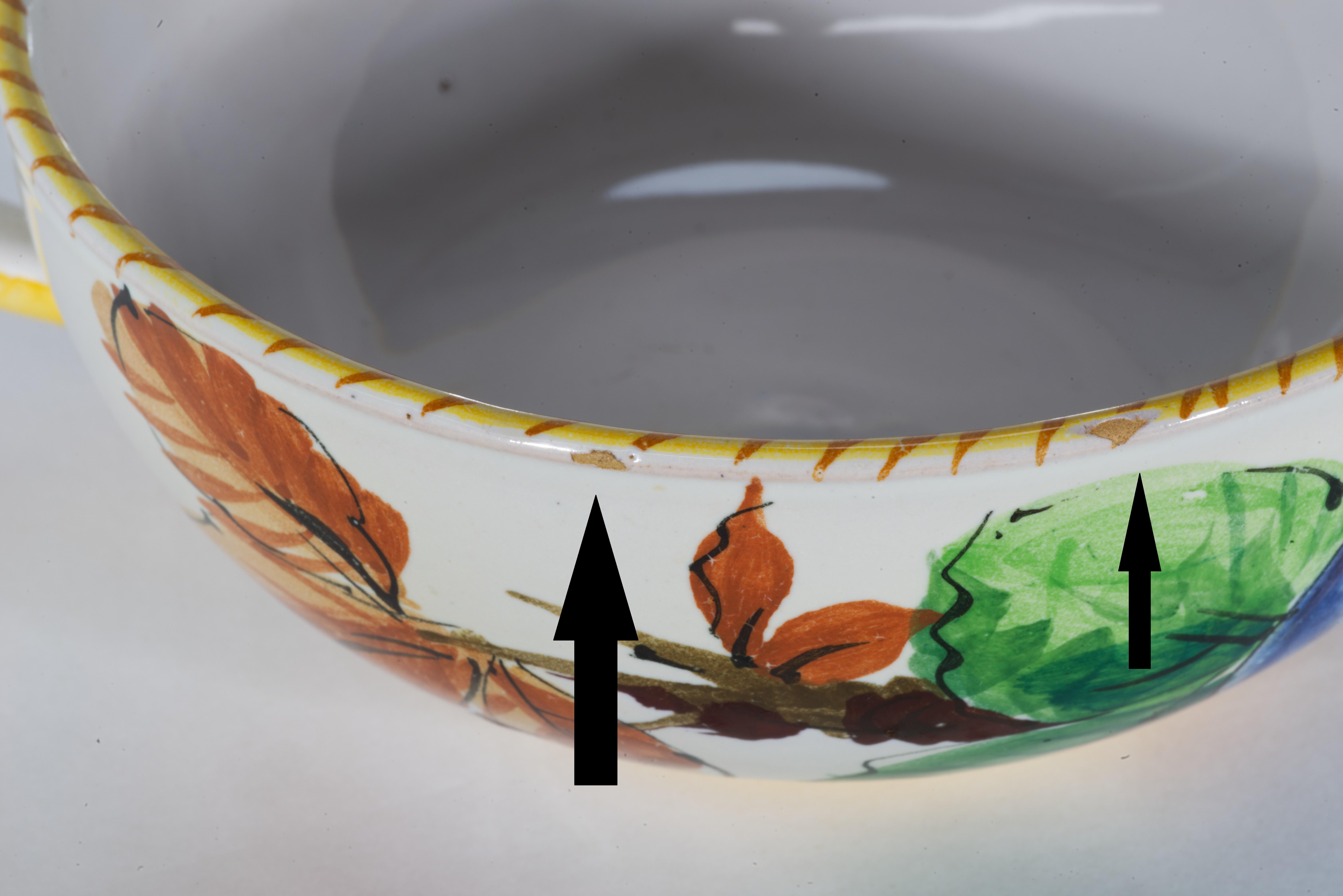 Fratelli Fanciullacci Taza y Plato de Mayólica, Italia Mediados de siglo en venta 1