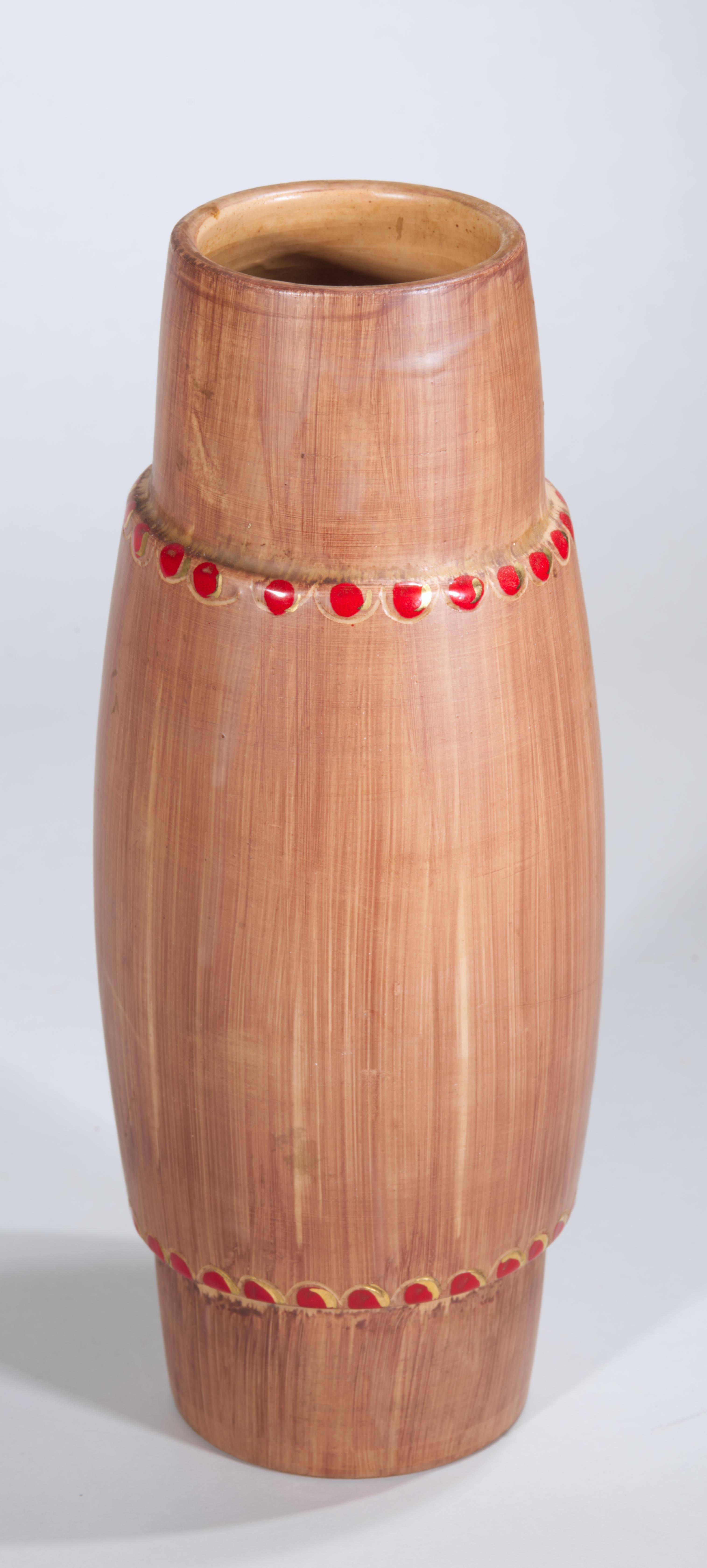 Fratelli Fanciullacci Majolika Vase Pferd Dekor, Italien 1950er-1960er im Zustand „Gut“ im Angebot in Clifton Springs, NY