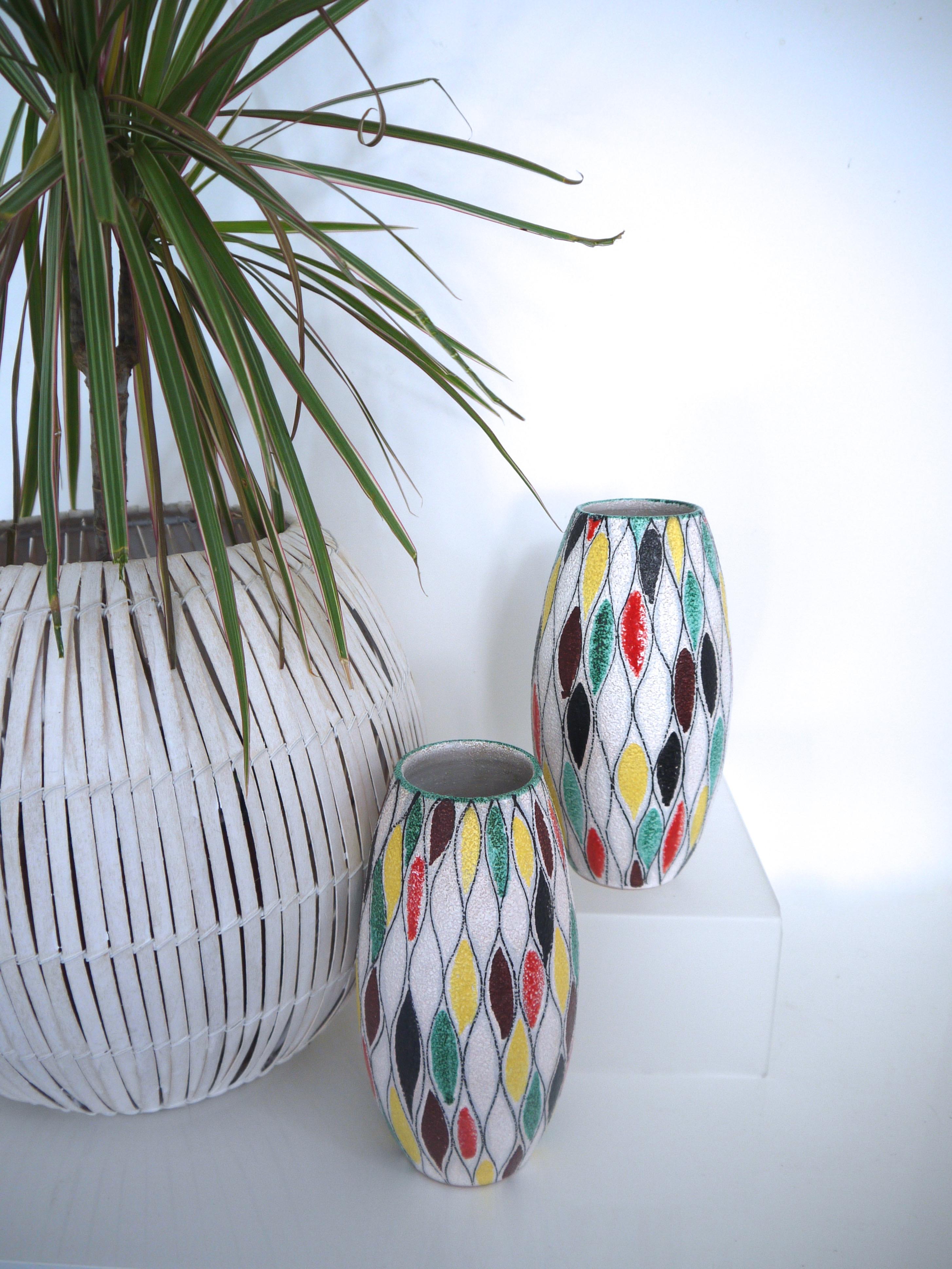 Mid-Century Modern Fratelli Fanciullacci Modernist Matching Vases 1965, Signed  For Sale