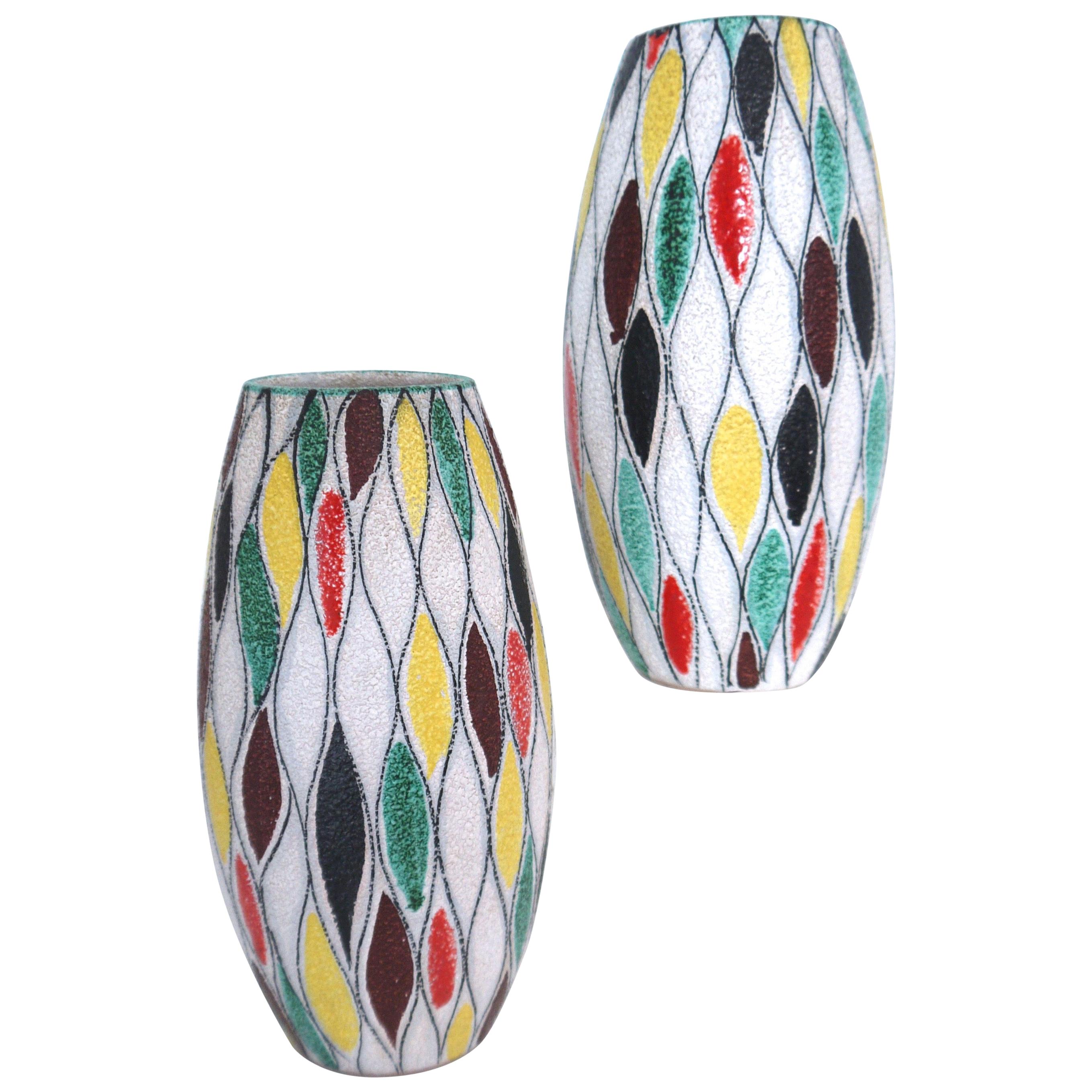 Fratelli Fanciullacci Modernist Matching Vases 1965, Signed  For Sale