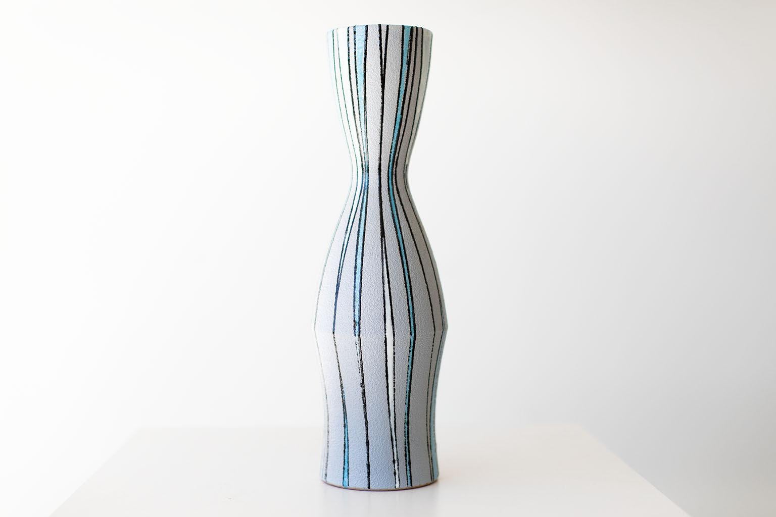 Mid-Century Modern Fratelli Fanciullacci Striped Vase for Ebeling Reuss For Sale