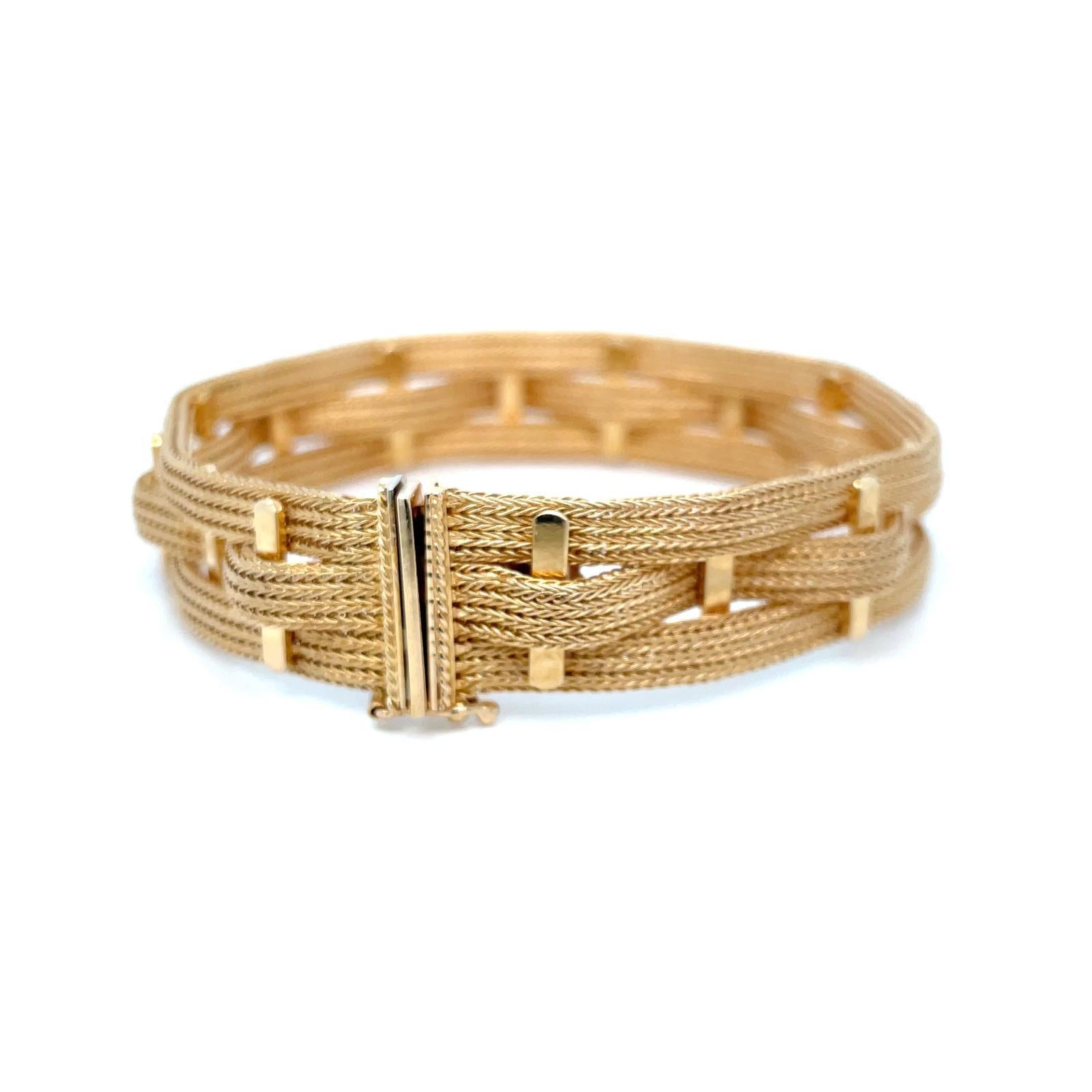 Retro Fratelli Filippini 18K Gold Braided Bracelet