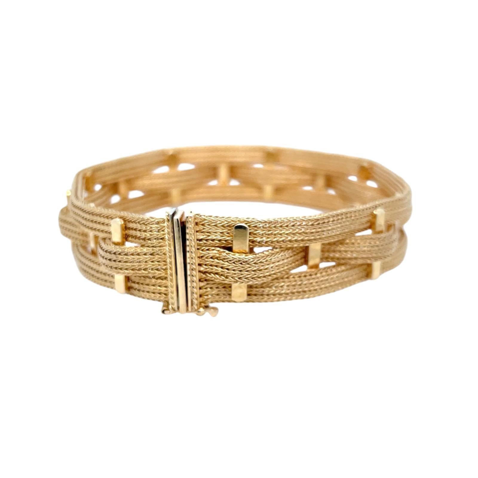 Women's or Men's Fratelli Filippini 18K Gold Braided Bracelet