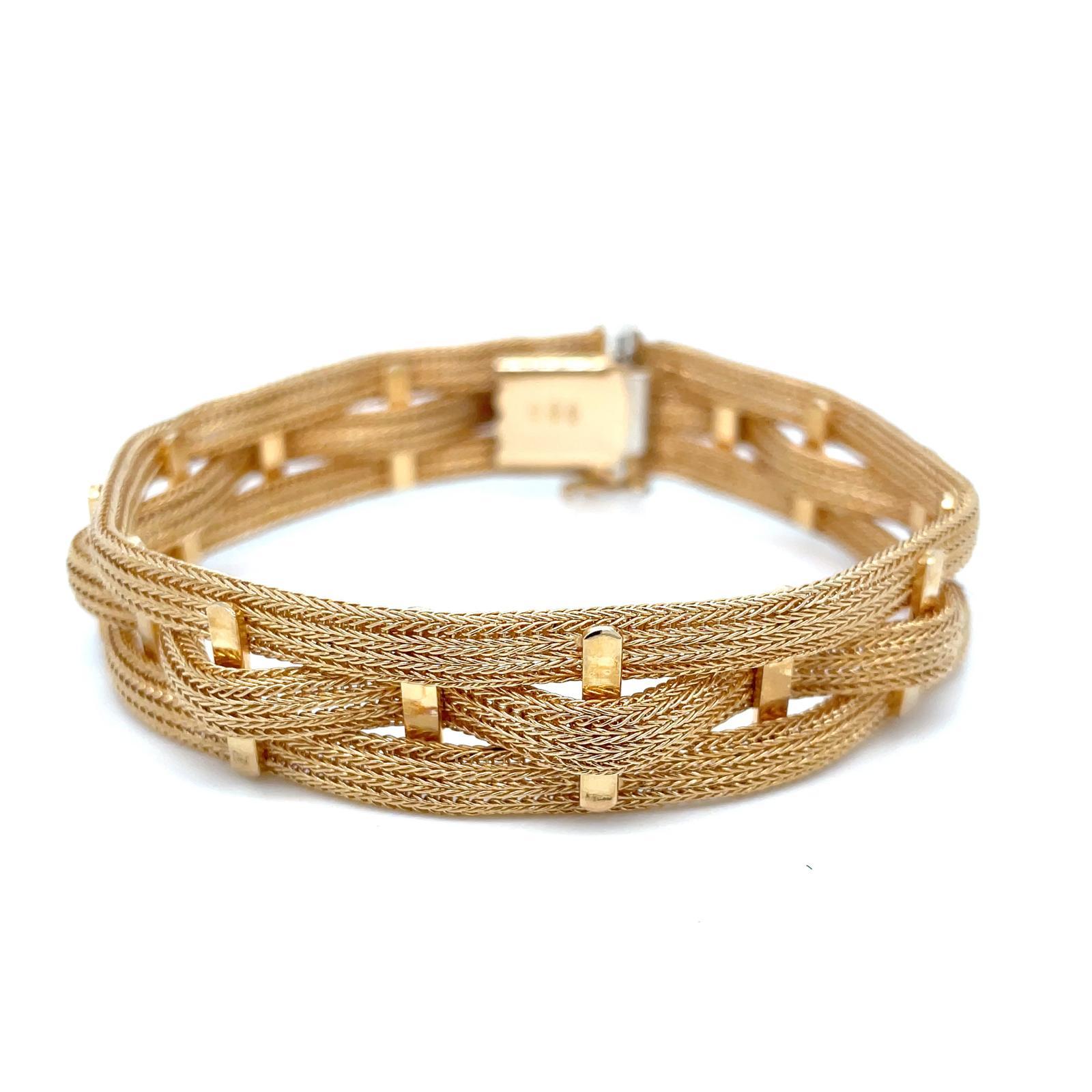 Fratelli Filippini 18K Gold Braided Bracelet 1