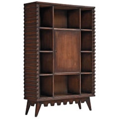Fratelli Frigerio Bookcase with Bar Cabinet in Oak