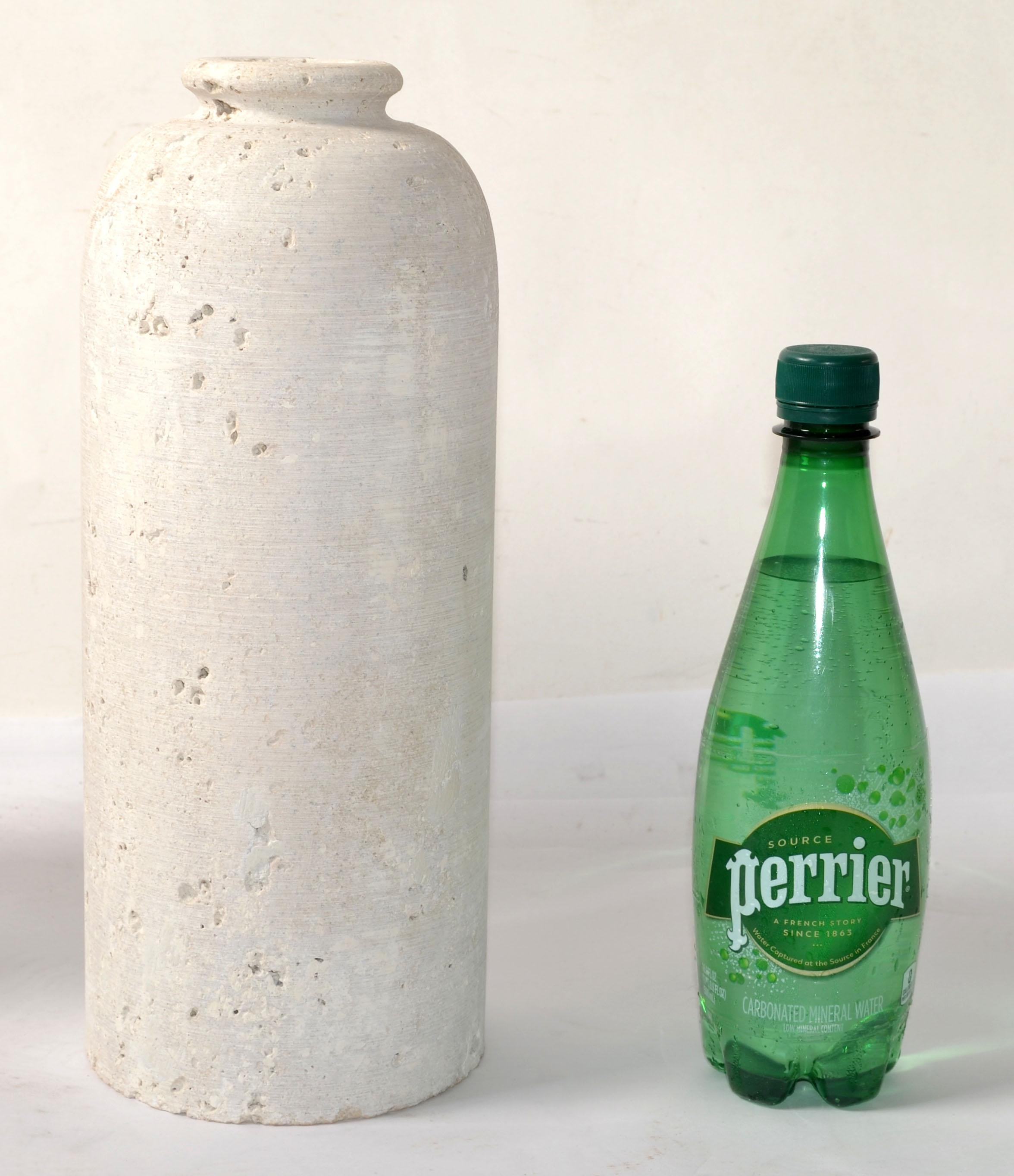 Fratelli Manelli Style Venetia Travertino Pietra Bottiglia Vaso Raymor Italia in vendita 3