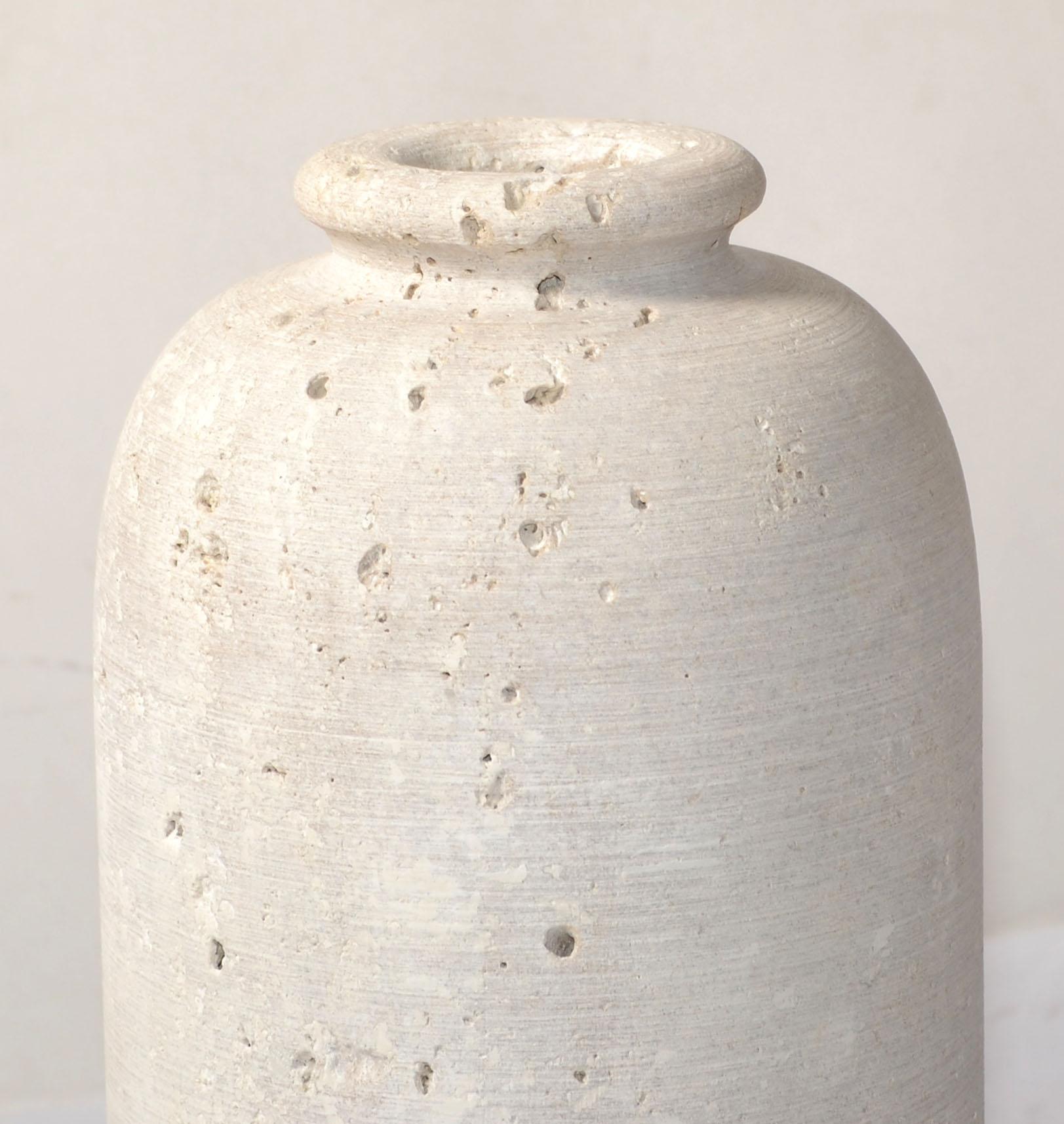 Fratelli Manelli Style Venetia Travertino Pietra Bottiglia Vaso Raymor Italia in vendita 4