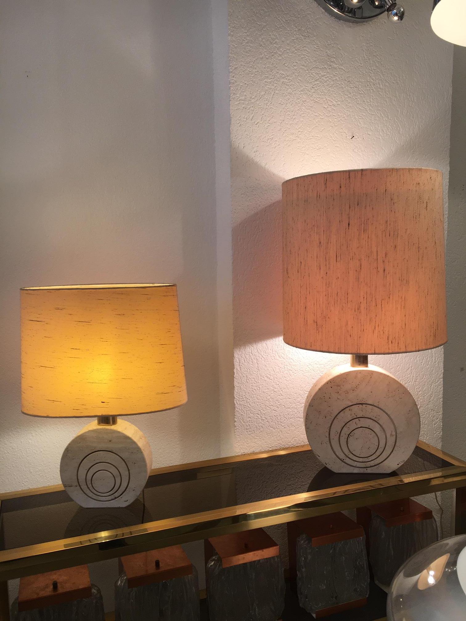 Italian Fratelli Manelli Travertin Table Lamp, circa 1970s