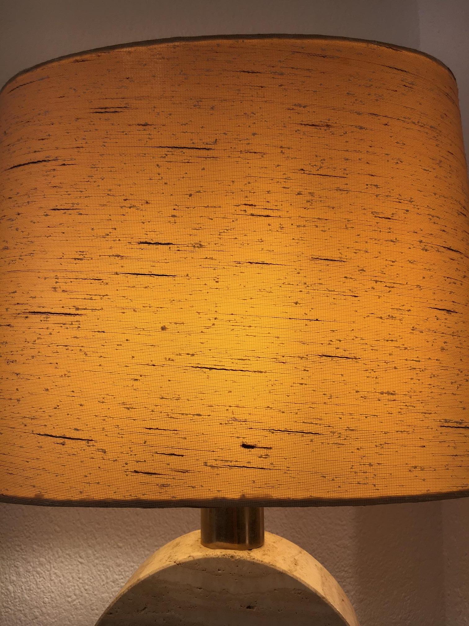 Late 20th Century Fratelli Manelli Travertin Table Lamp, circa 1970s