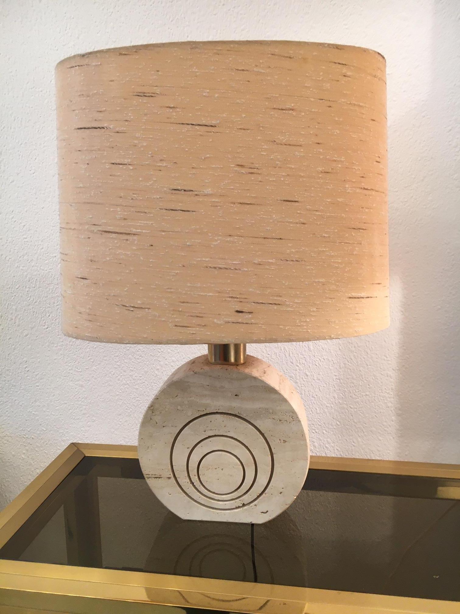 Travertine Fratelli Manelli Travertin Table Lamp, circa 1970s