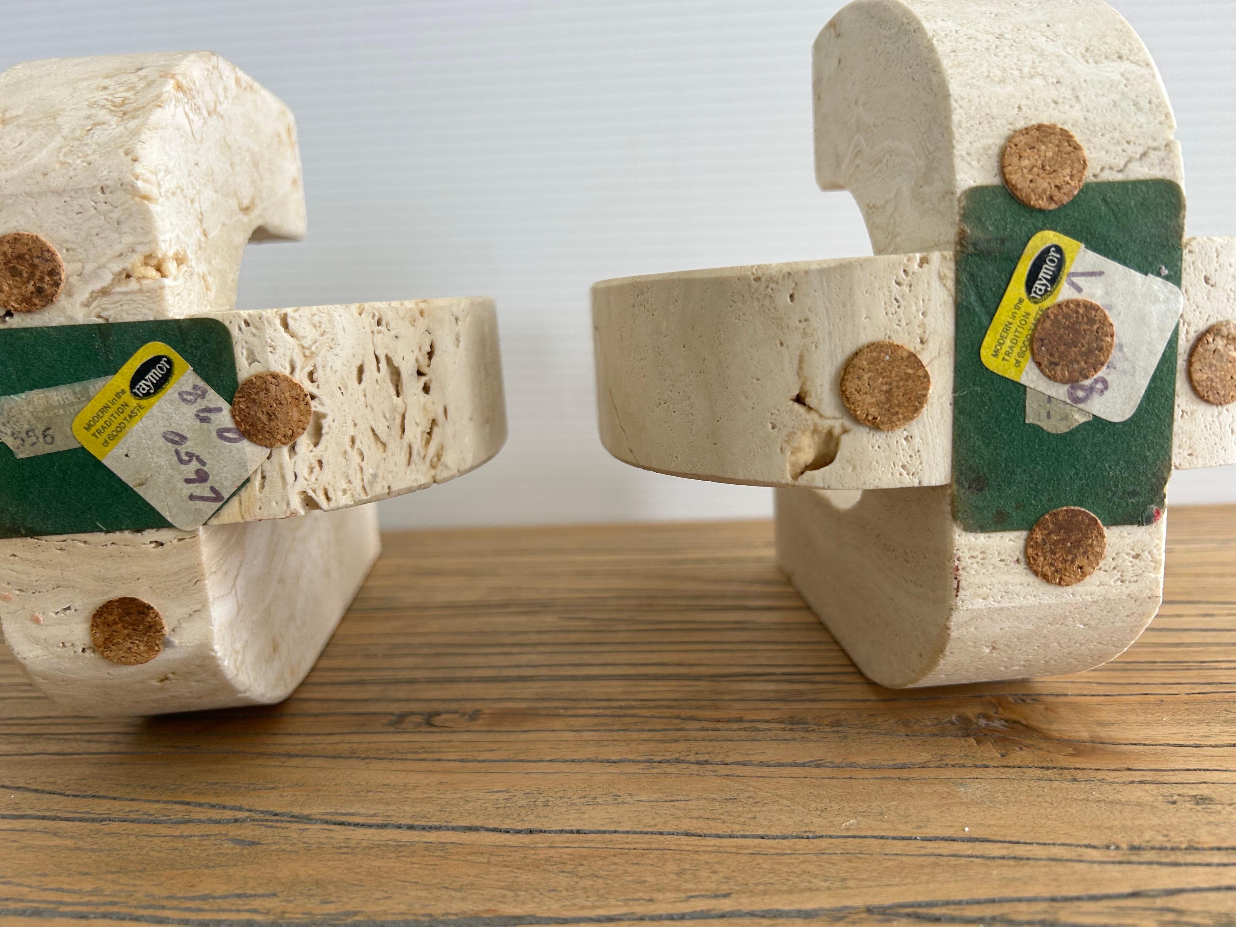 Fratelli Mannelli  A pair  of travertine four arm   Candleholders For Sale 6