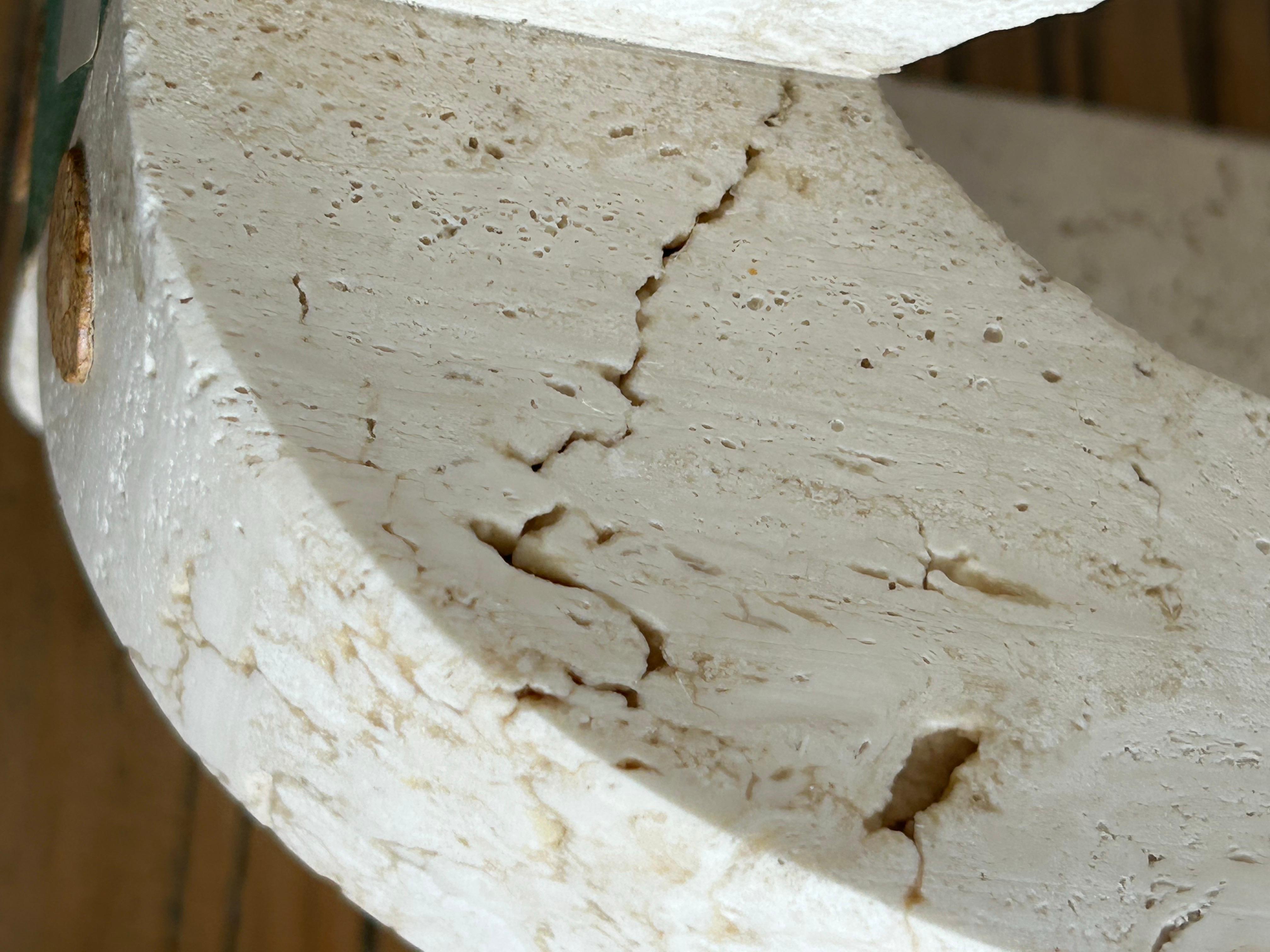 Fratelli Mannelli  A pair  of travertine four arm   Candleholders For Sale 7