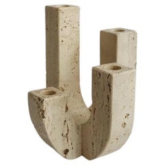 Fratelli Mannelli Candleholder, Travertine, Italy c. 1970s