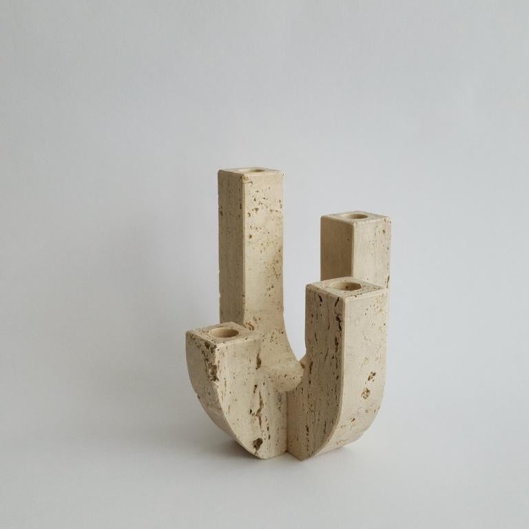 Fratelli Mannelli Candelabra
4-arm Candelabra
Travertine
Italy, c. 1970s

Measurements:
8