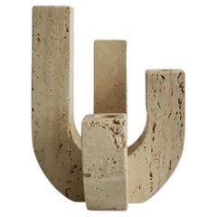 Fratelli Mannelli Candleholder, Travertine, Italy c. 1970s