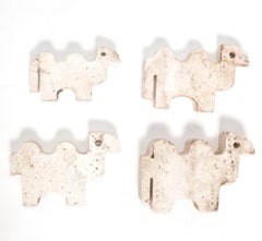 Fratelli Mannelli Enzo Mari Travertine Camel Sculptures Mid Century Modern