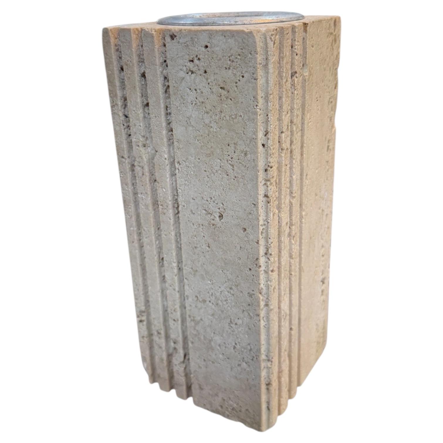 Fratelli Mannelli Italian Travertine Sculptural Vase