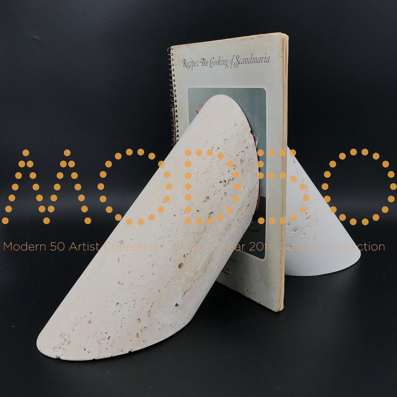 Fratelli Mannelli Marble Bookend Post Modern Vero Travertine Brutalist Sculpture 7