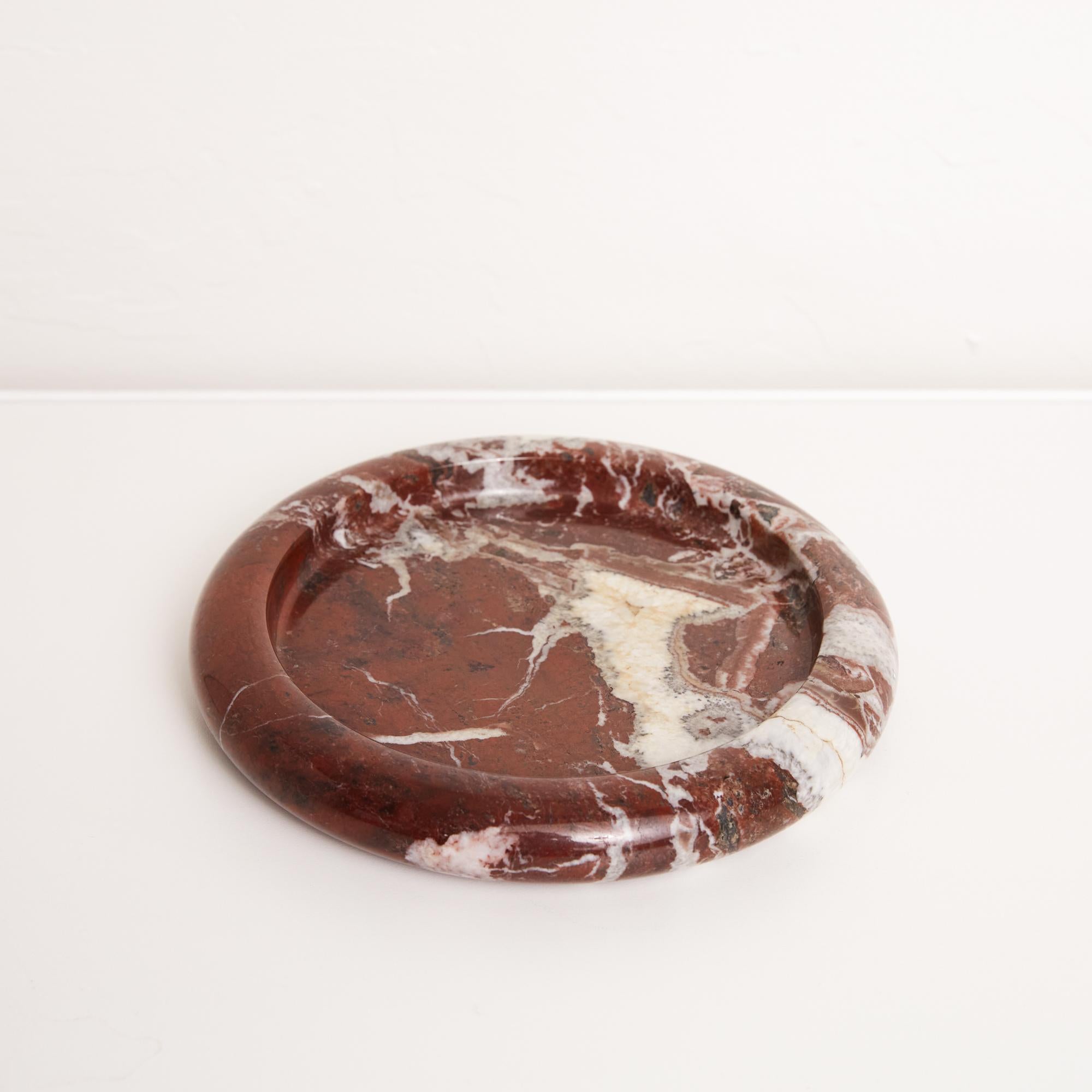 Italian Fratelli Mannelli Red Marble Tray