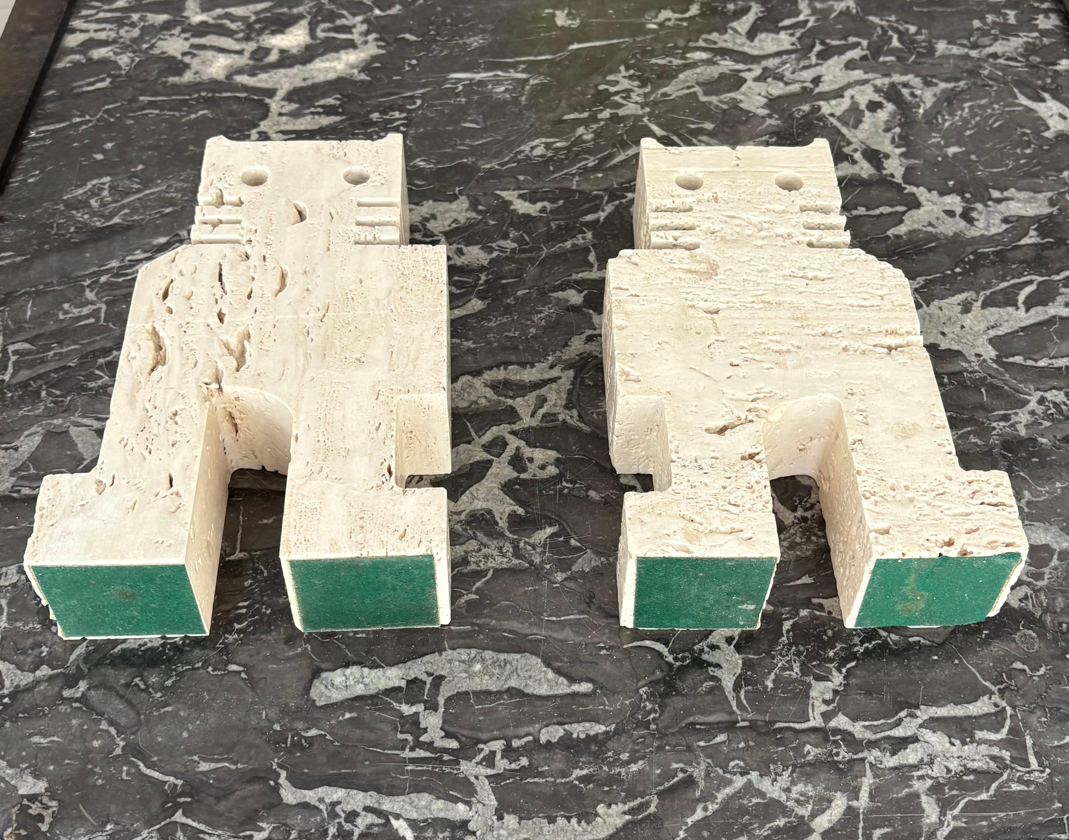 Late 20th Century Fratelli Mannelli, Sculptural Bookend Cats for Marble Art, , Italy 1970s For Sale