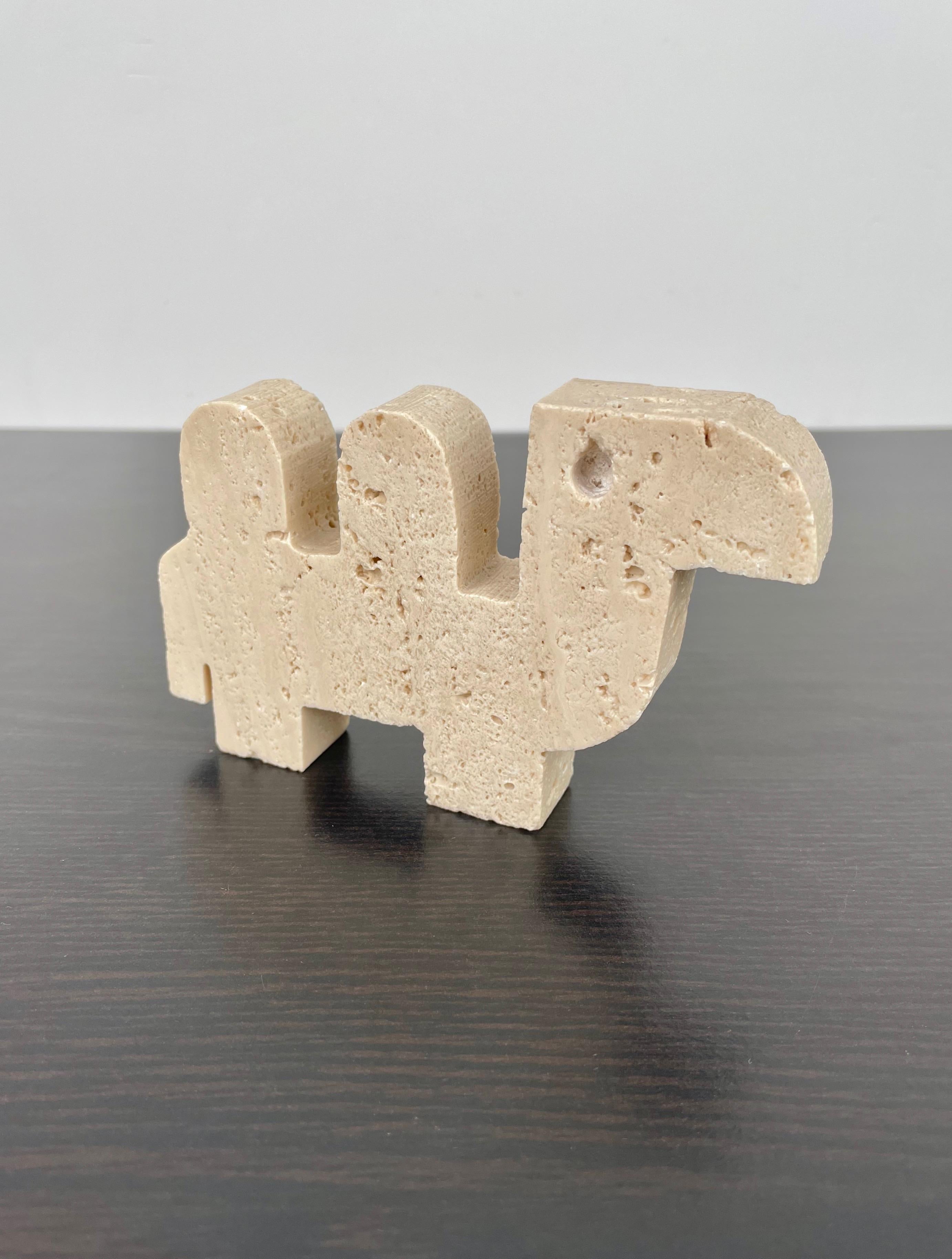 Fratelli Mannelli Set of Four Camel Sculpture in Travertine, Italy, 1970s 5