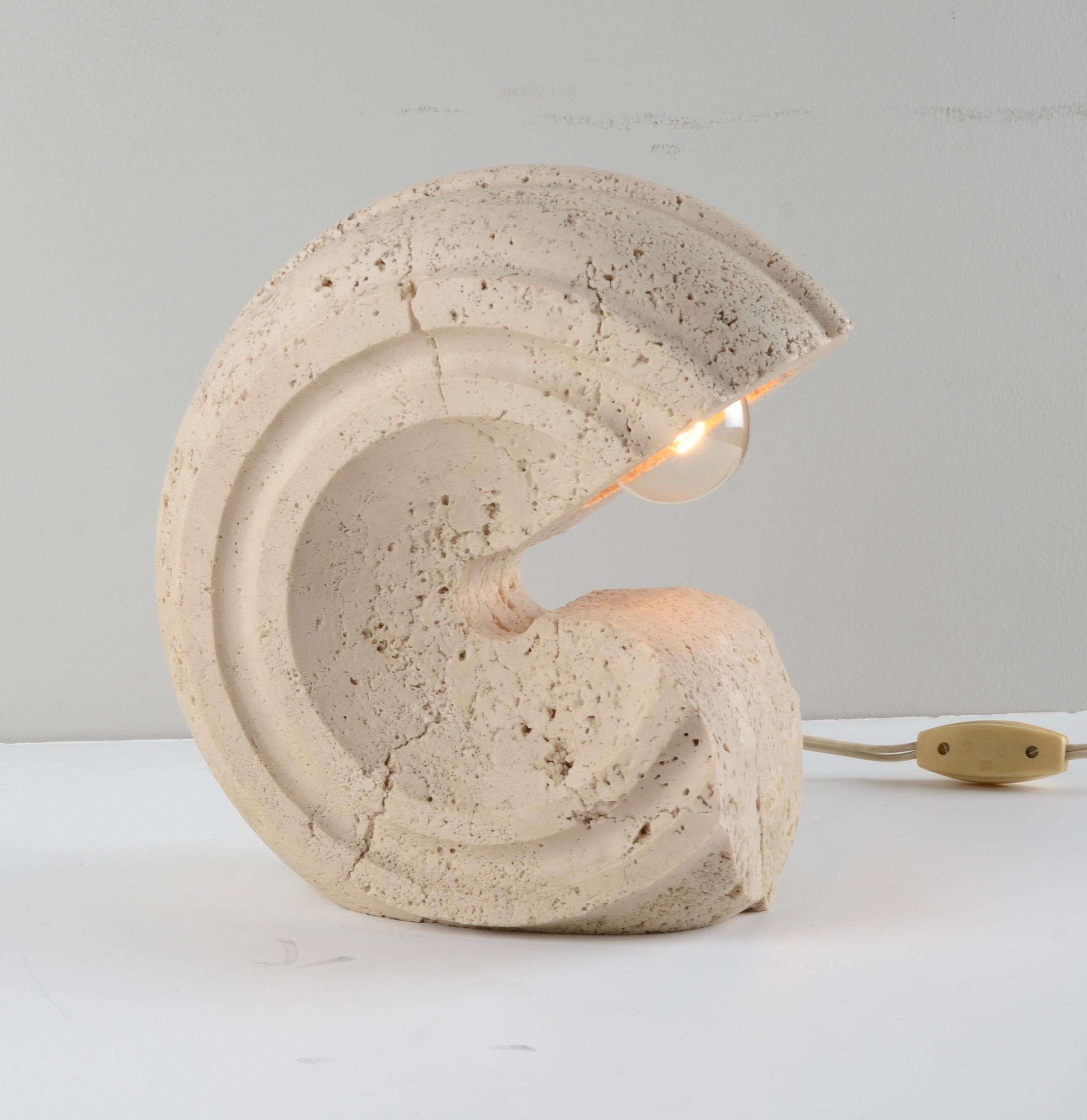 Fratelli Mannelli, Table Lamp, Travertine, Italy 1970s 2