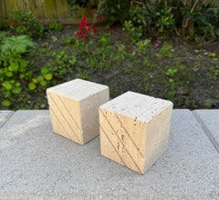 Fratelli Mannelli Travertine Bookends, Italy, c.1970
