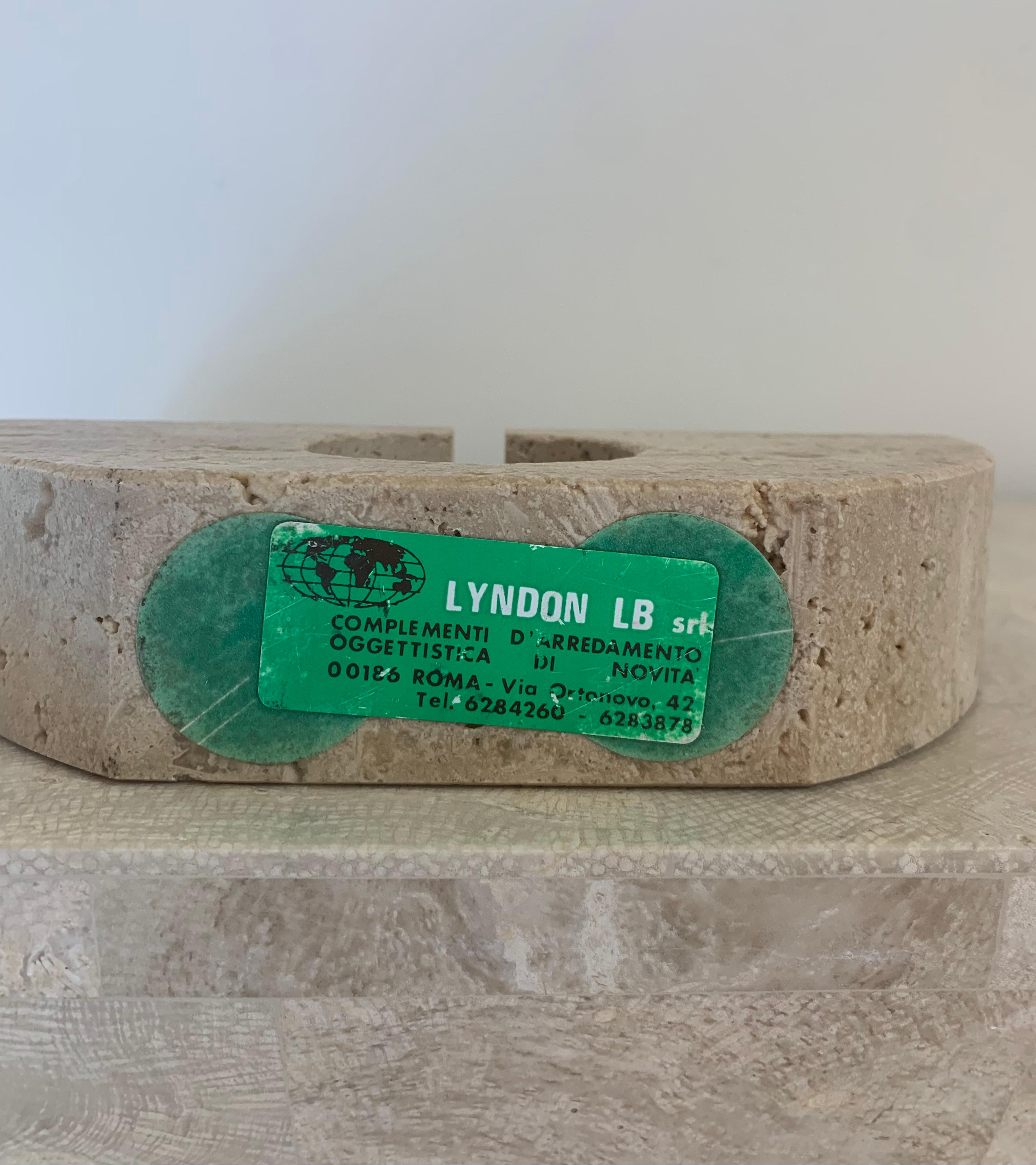 Fratelli Mannelli Travertine Brutalist Candleholder, Made in Italy, circa 1970 1