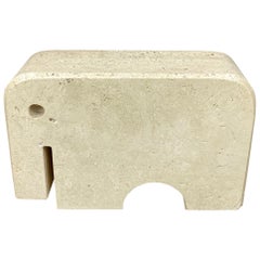 Fratelli Mannelli Travertine Elephant Animal Sculpture, Italy, 1970s