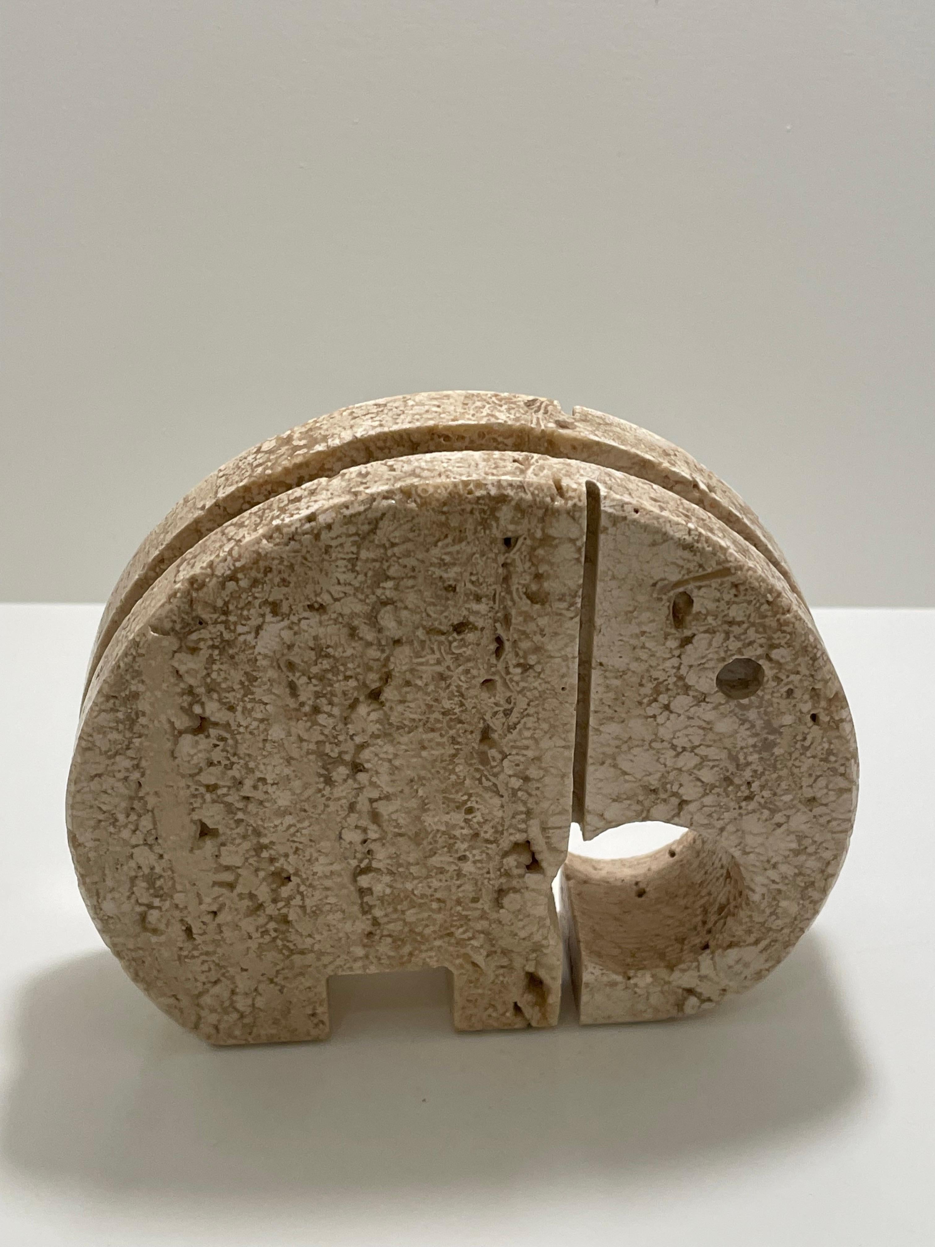 Fratelli Mannelli Travertine Elephant Letter Holder Sculpture, Italy, 1970s In Good Condition In Brussels, BE