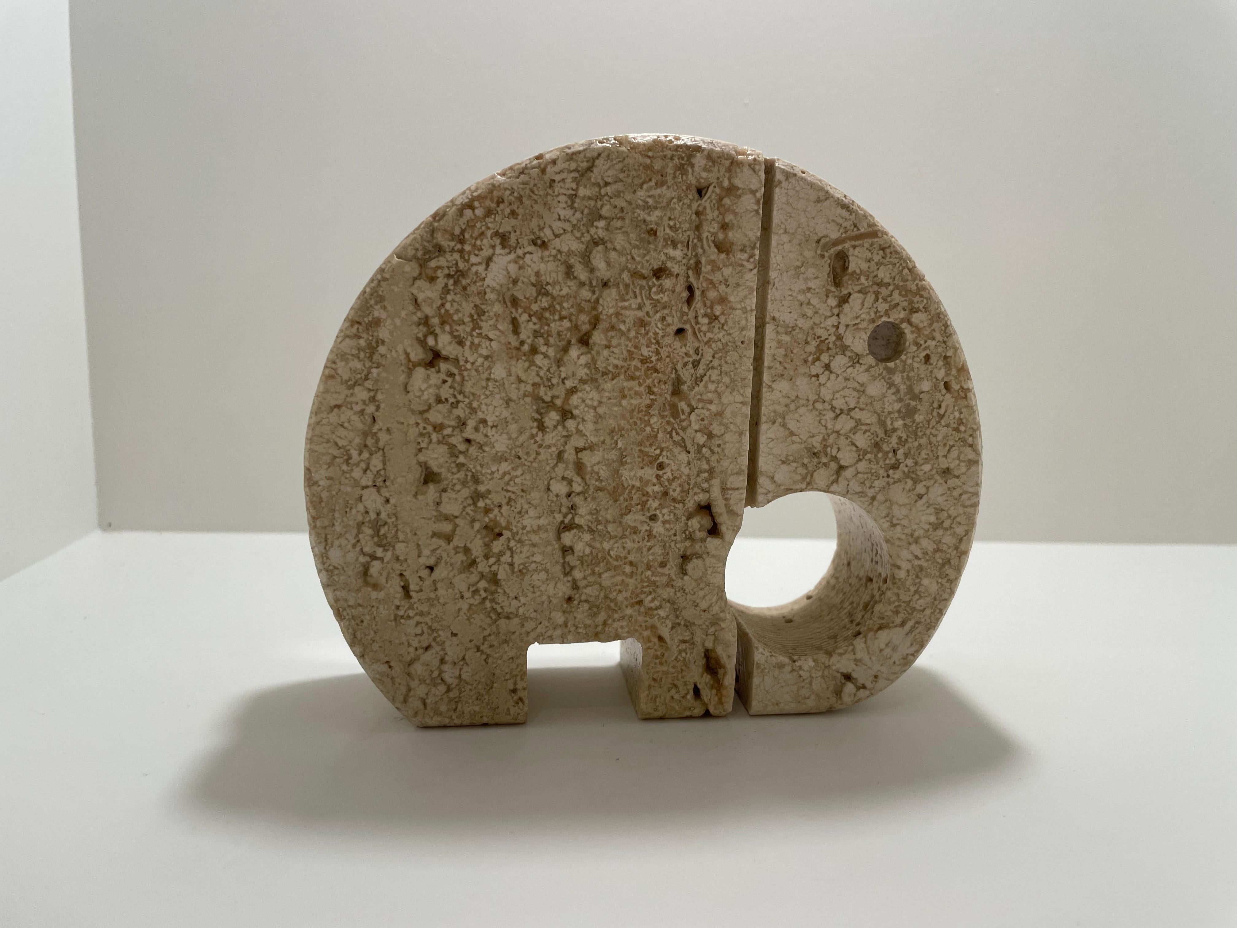 Fratelli Mannelli Travertine Elephant Letter Holder Sculpture, Italy, 1970s 1