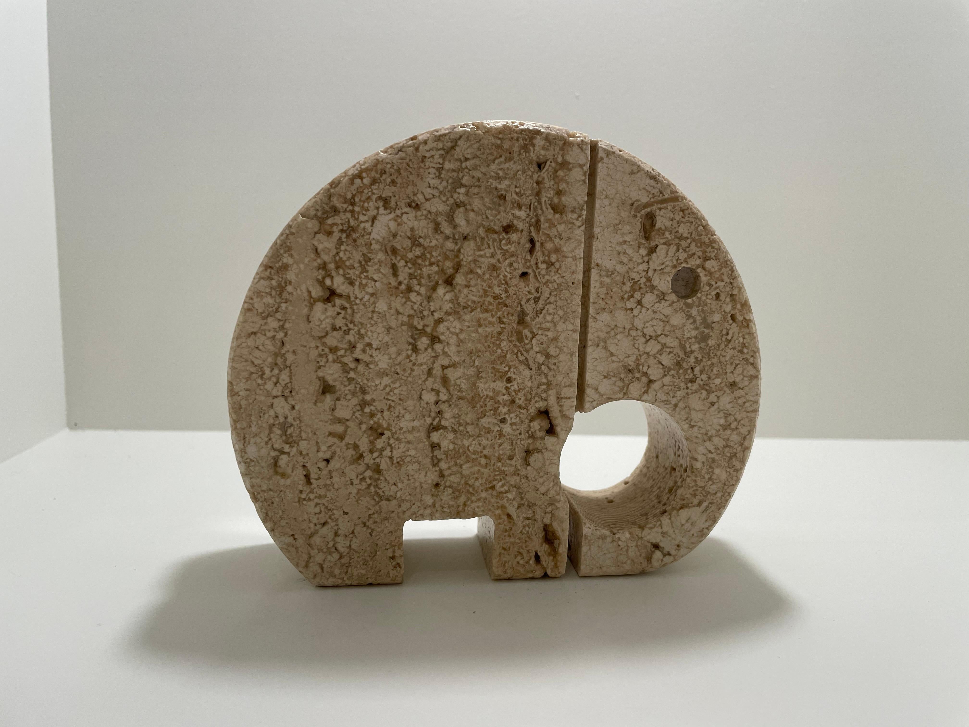 Fratelli Mannelli Travertine Elephant Letter Holder Sculpture, Italy, 1970s 2
