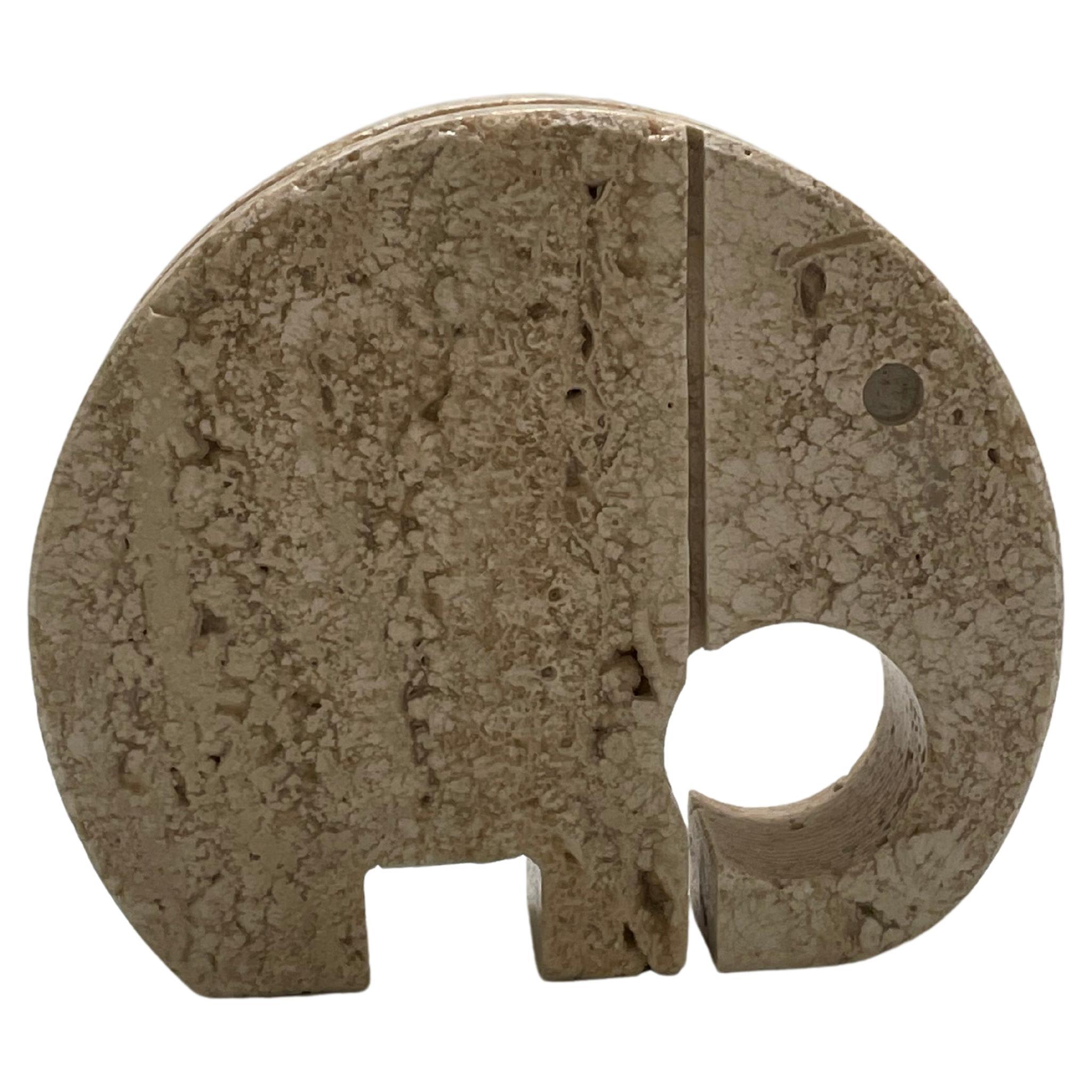 Fratelli Mannelli Travertine Elephant Letter Holder Sculpture, Italy, 1970s