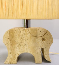 Lampe de bureau éléphant en travertin Fratelli Mannelli, Italie, 1970