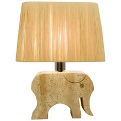 Fratelli Mannelli Travertine Elephant Table Lamp, Italy, 1970s