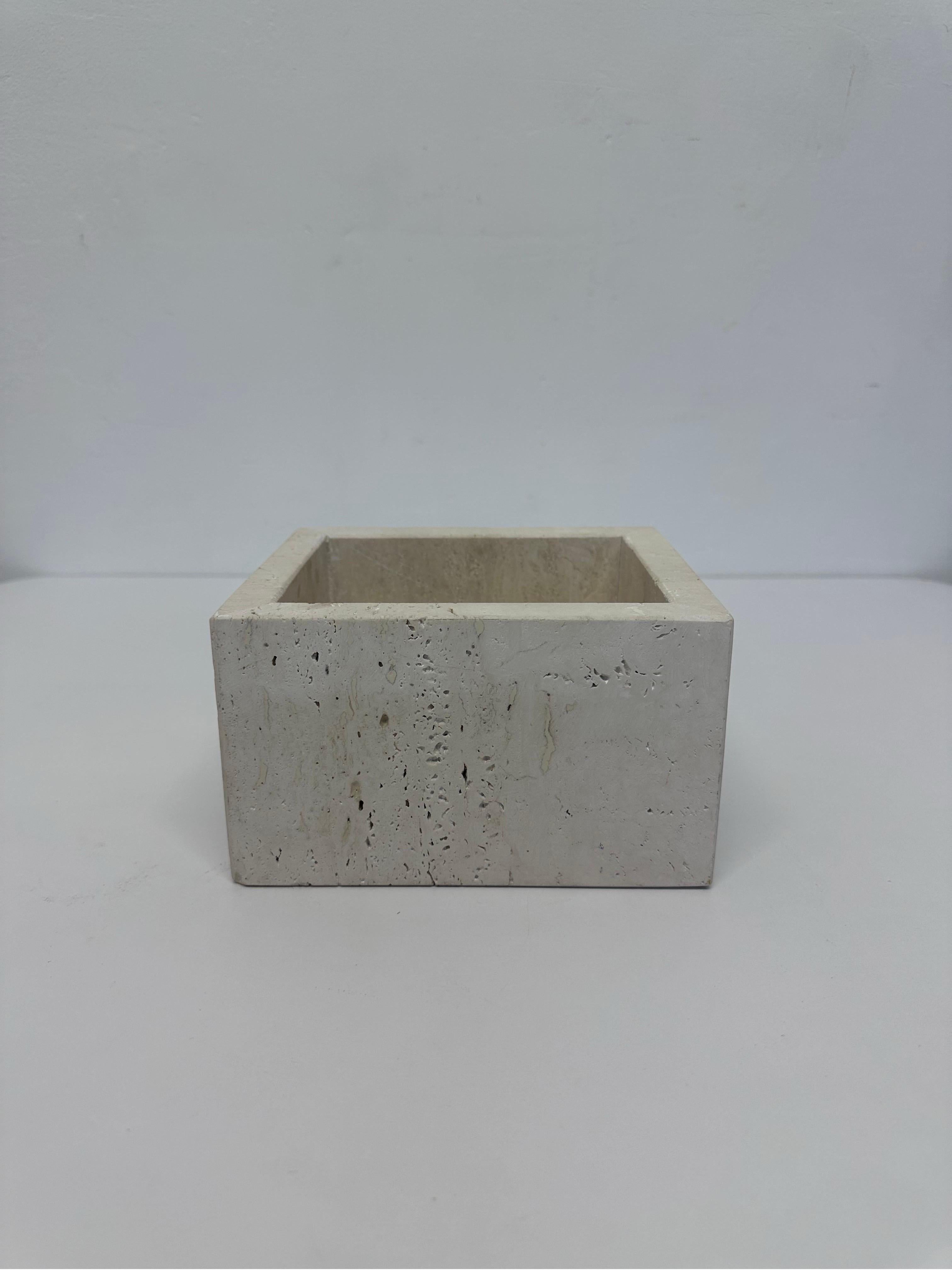 20th Century Fratelli Mannelli Travertine Holster Box - 1970s For Sale
