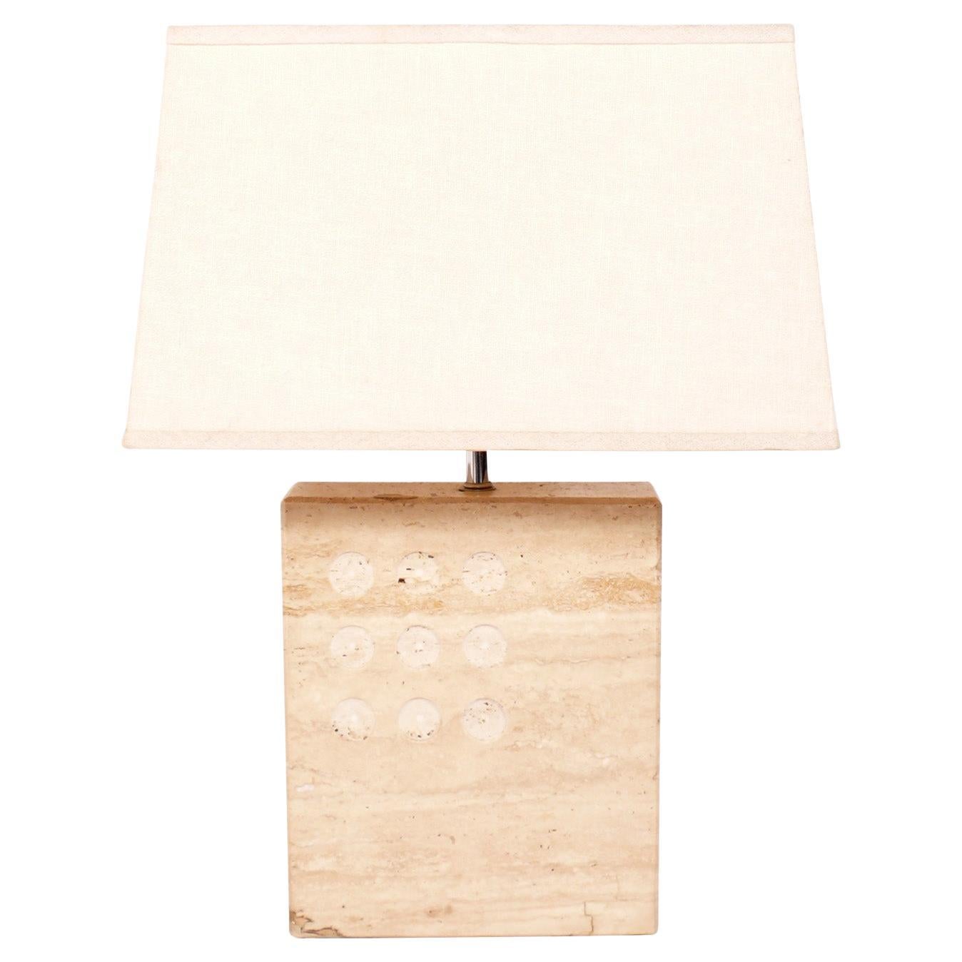 Fratelli Mannelli Travertine Lamp Italian Mid Century Modern