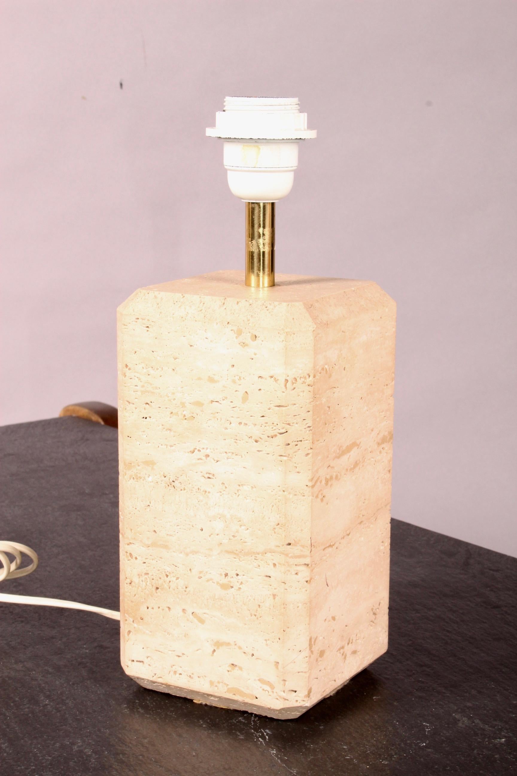 Late 20th Century Fratelli Mannelli Travertino Table Lamp