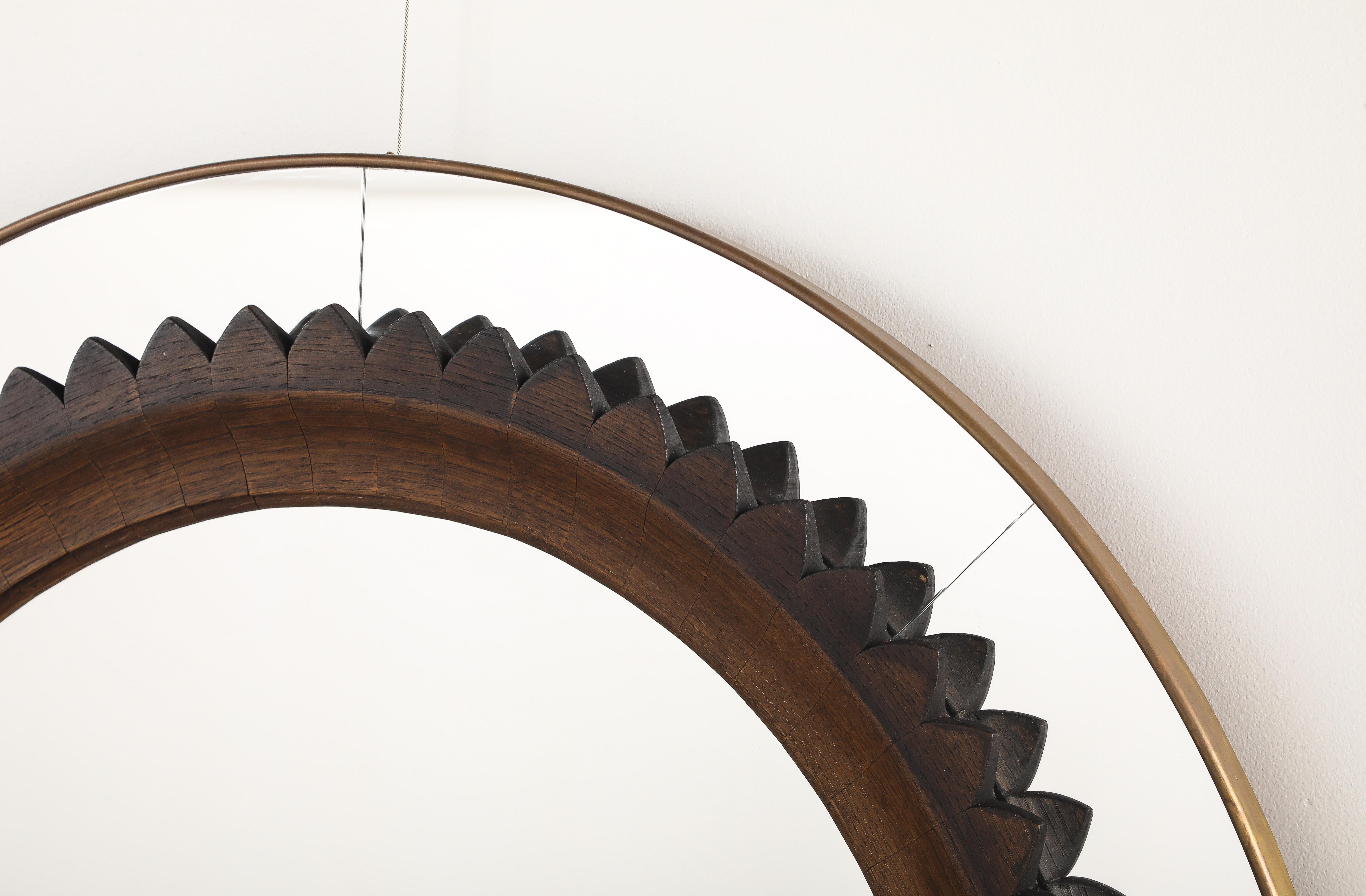 Miroir en noyer sculpté à la main par Fratelli Marelli pour Framar, Italie, vers 1940 en vente 4