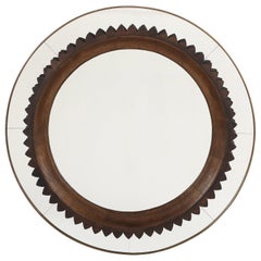 Fratelli Marelli for Framar Hand-Carved Walnut Mirror, Italy, circa 1940's