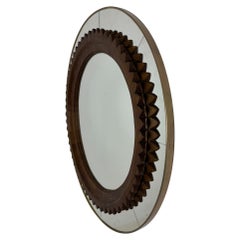 Fratelli Marelli Vintage Wall Mirror, Sculpted Wood, Mid-Century Italy