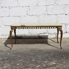 Fratelli Orsenigo Onyx Marmor & Messing Couchtisch-Vintage Cocktail Tables-70s